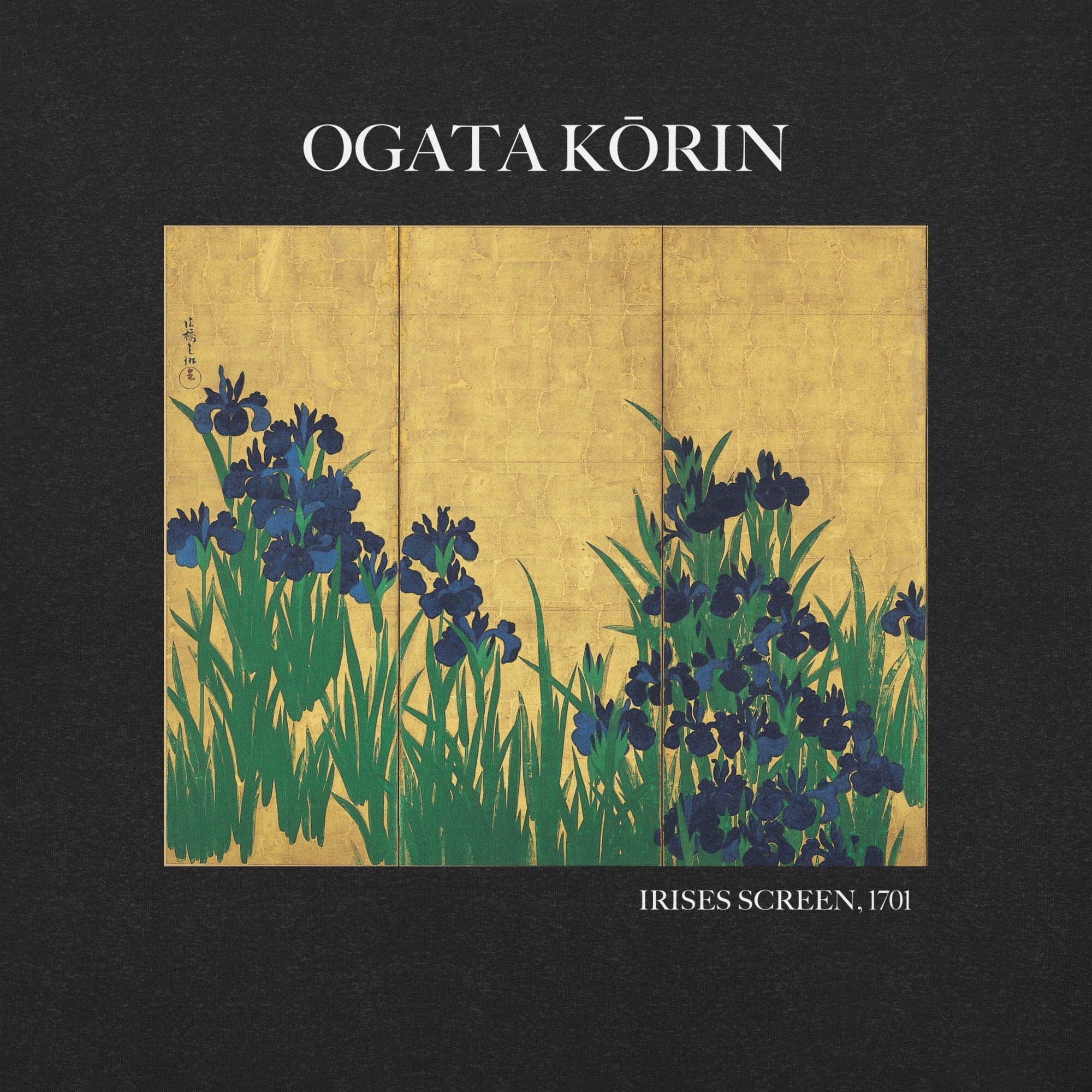Ogata Kōrin 'Irises Screen' Famous Painting T-Shirt | Unisex Classic Art Tee