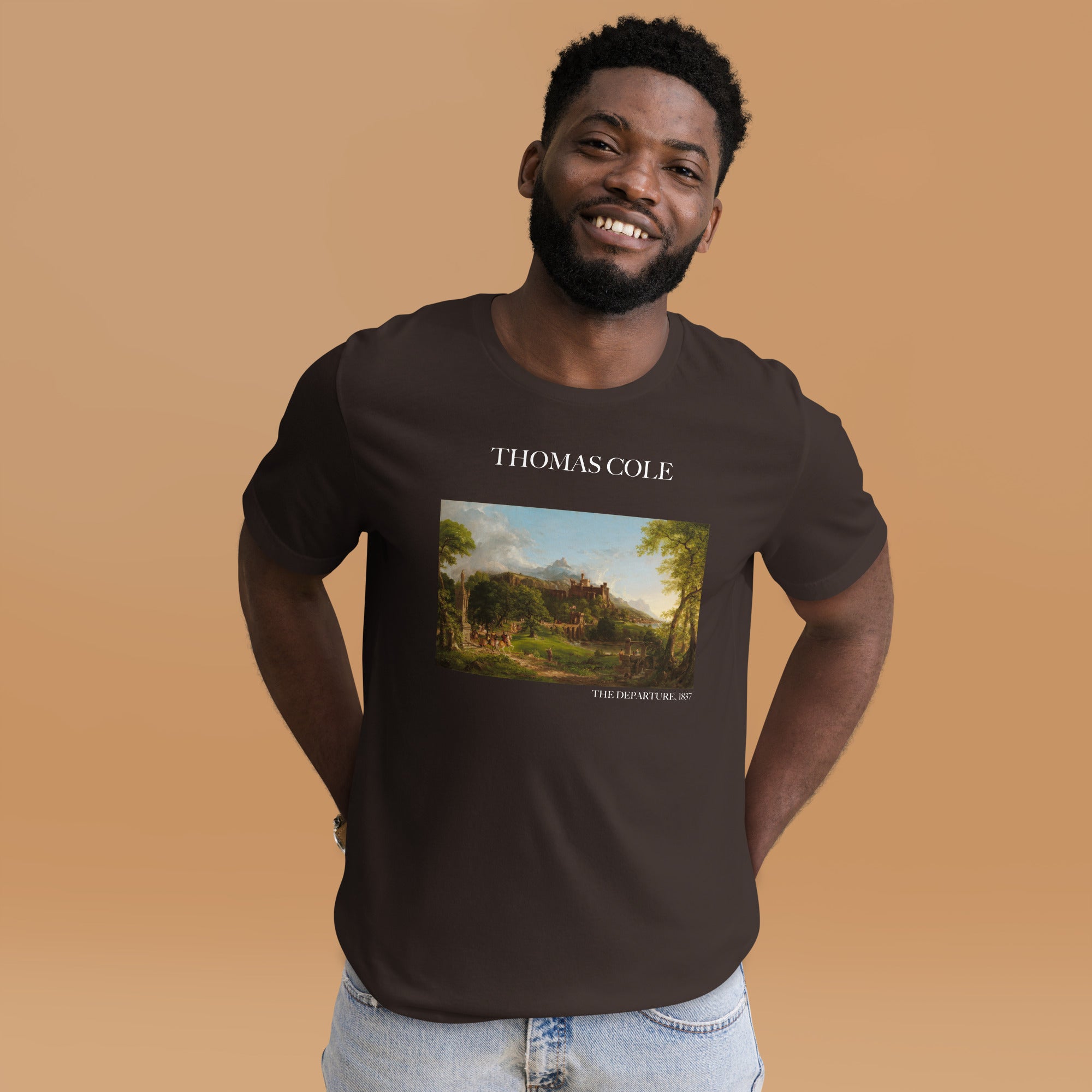 Thomas Cole T-Shirt mit berühmtem Gemälde „The Departure“ | Unisex-T-Shirt im klassischen Kunst-Stil