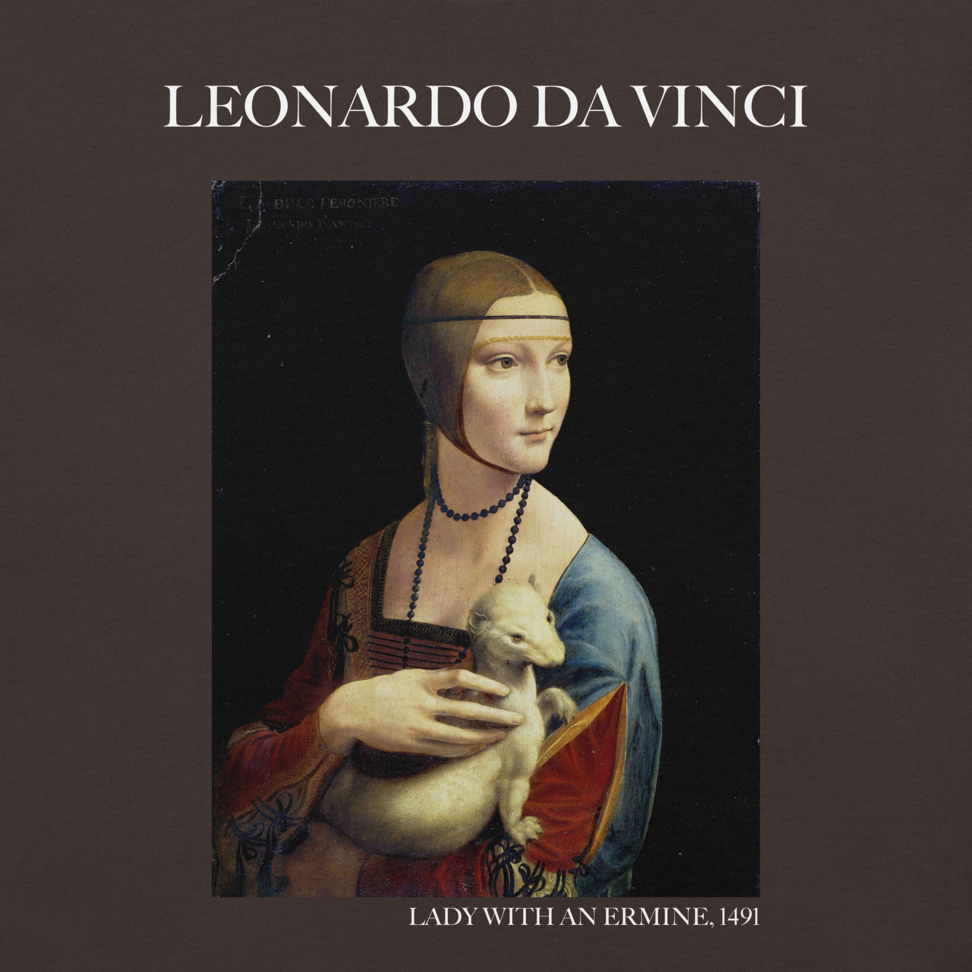 Leonardo da Vinci 'Lady with an Ermine' Famous Painting T-Shirt | Unisex Classic Art Tee