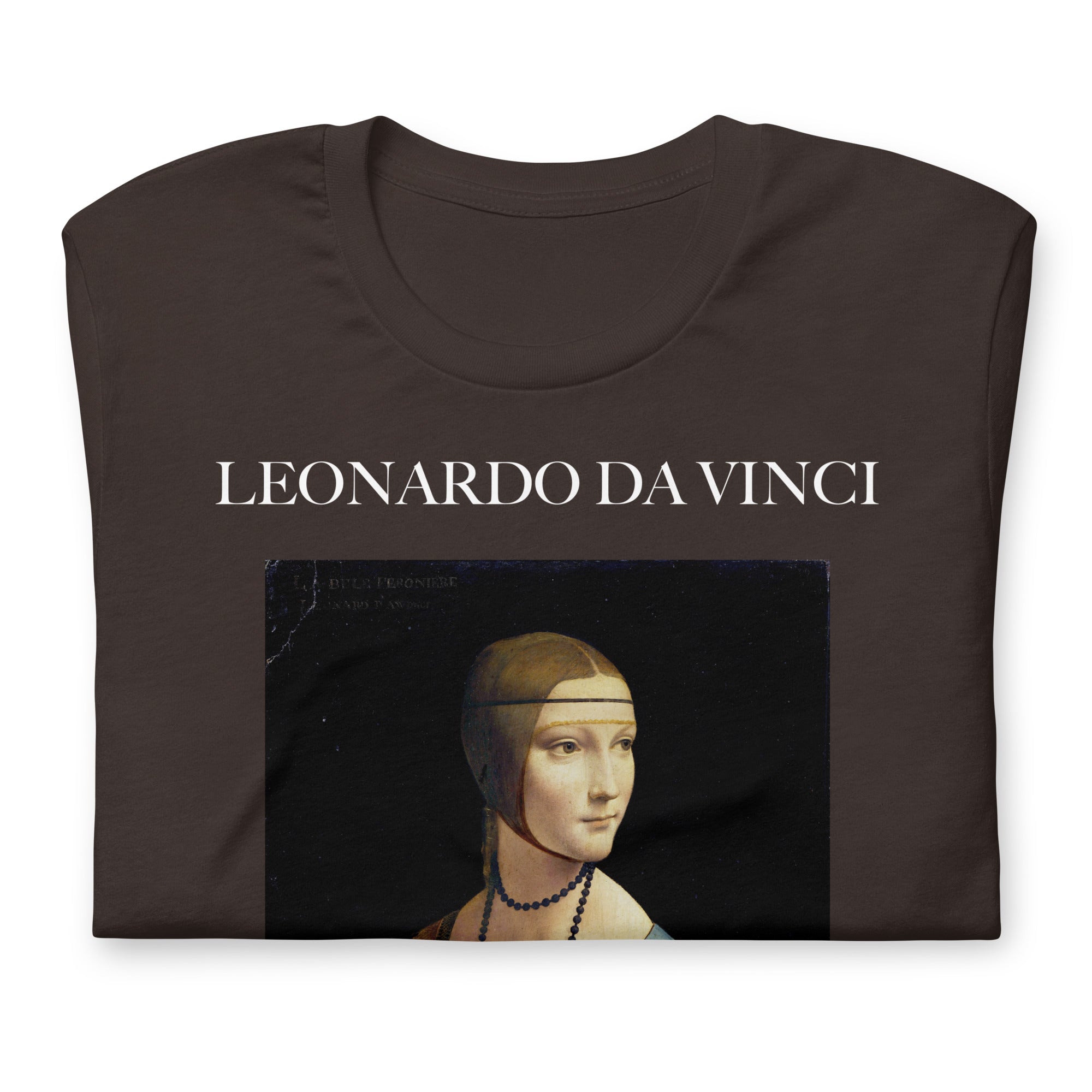 Leonardo da Vinci T-Shirt mit berühmtem Gemälde „Die Dame mit dem Hermelin“ | Unisex-T-Shirt für klassische Kunst