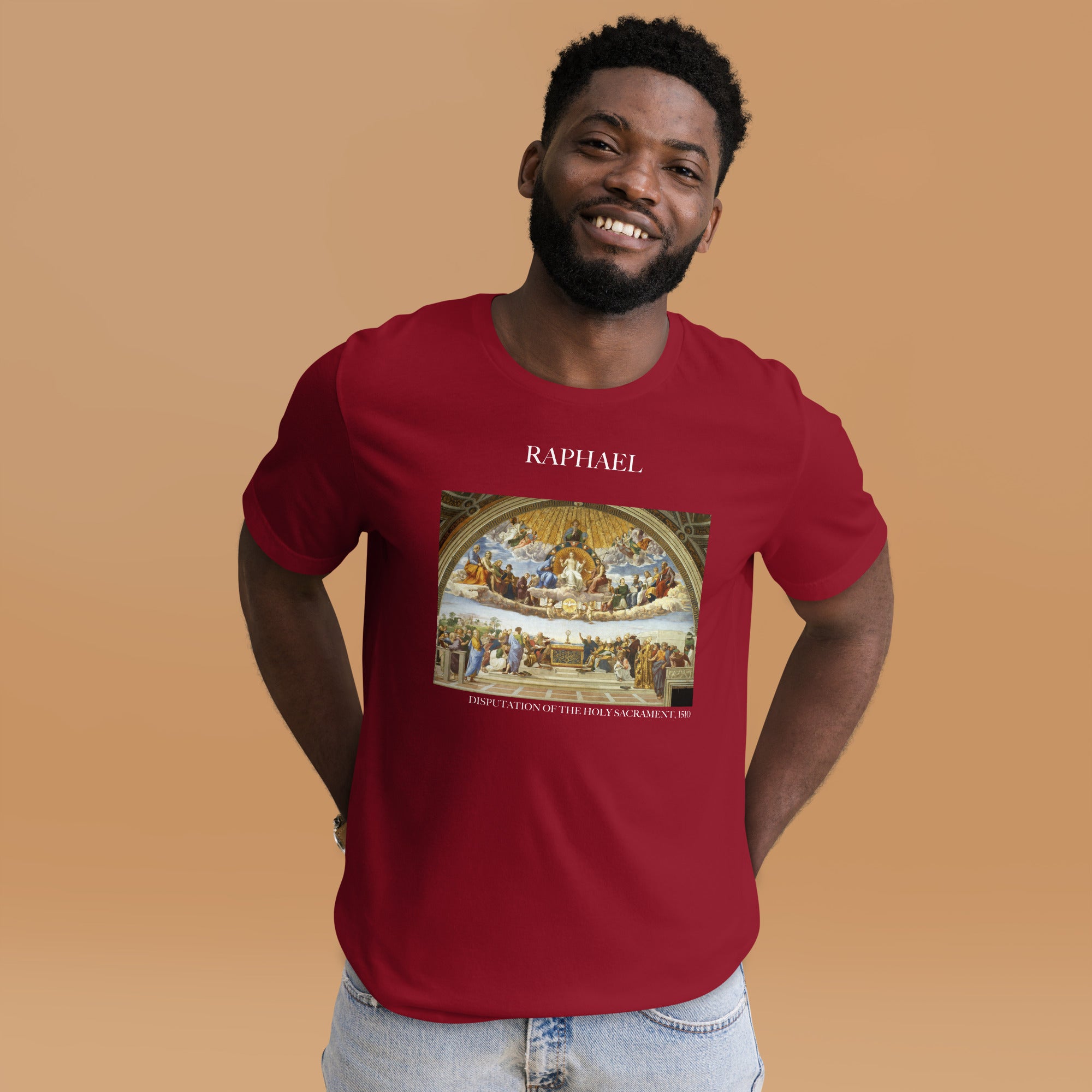 Raphael 'Disputation des Heiligen Abendmahls' Berühmtes Gemälde T-Shirt | Unisex Klassisches Kunst-T-Shirt