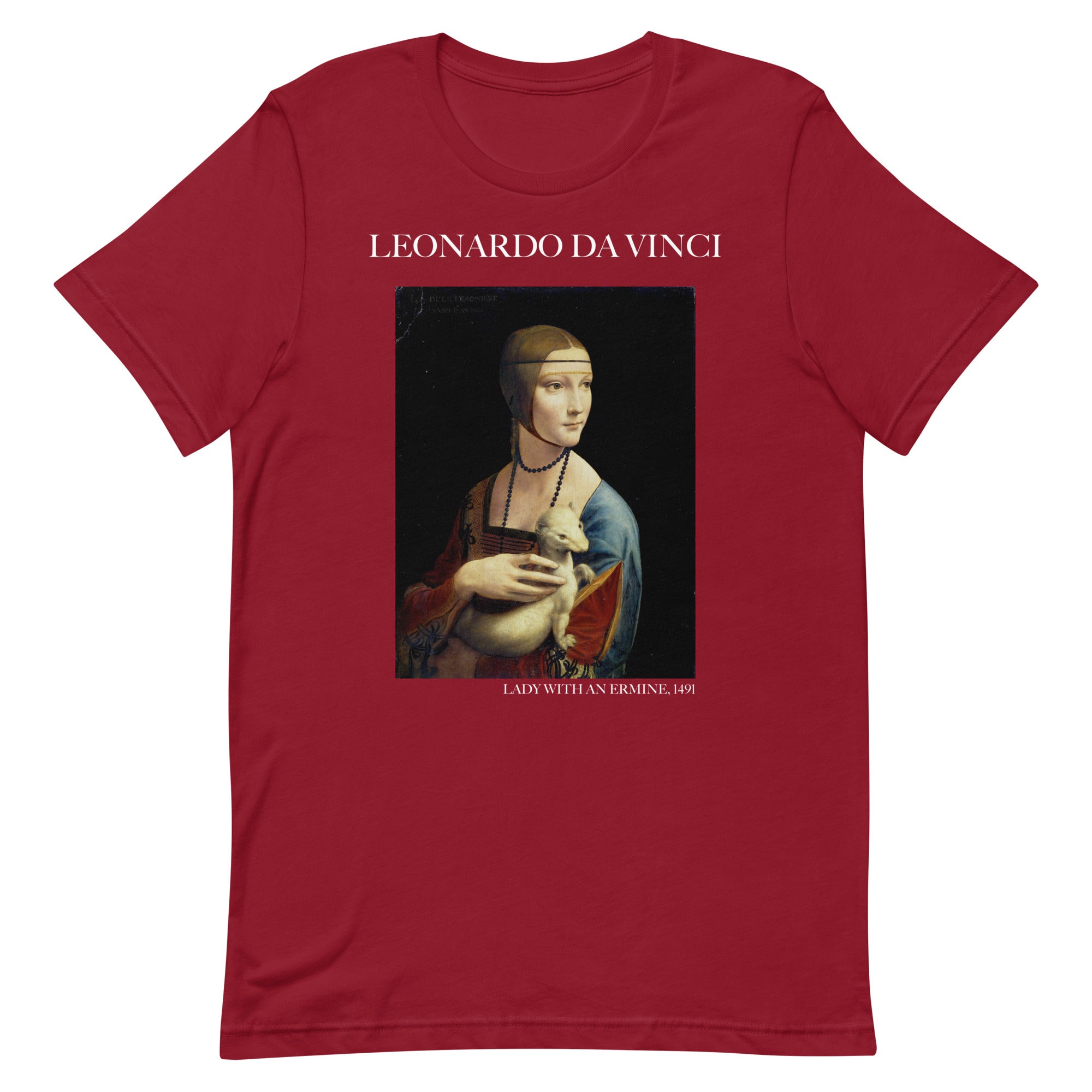 Leonardo da Vinci T-Shirt mit berühmtem Gemälde „Die Dame mit dem Hermelin“ | Unisex-T-Shirt für klassische Kunst