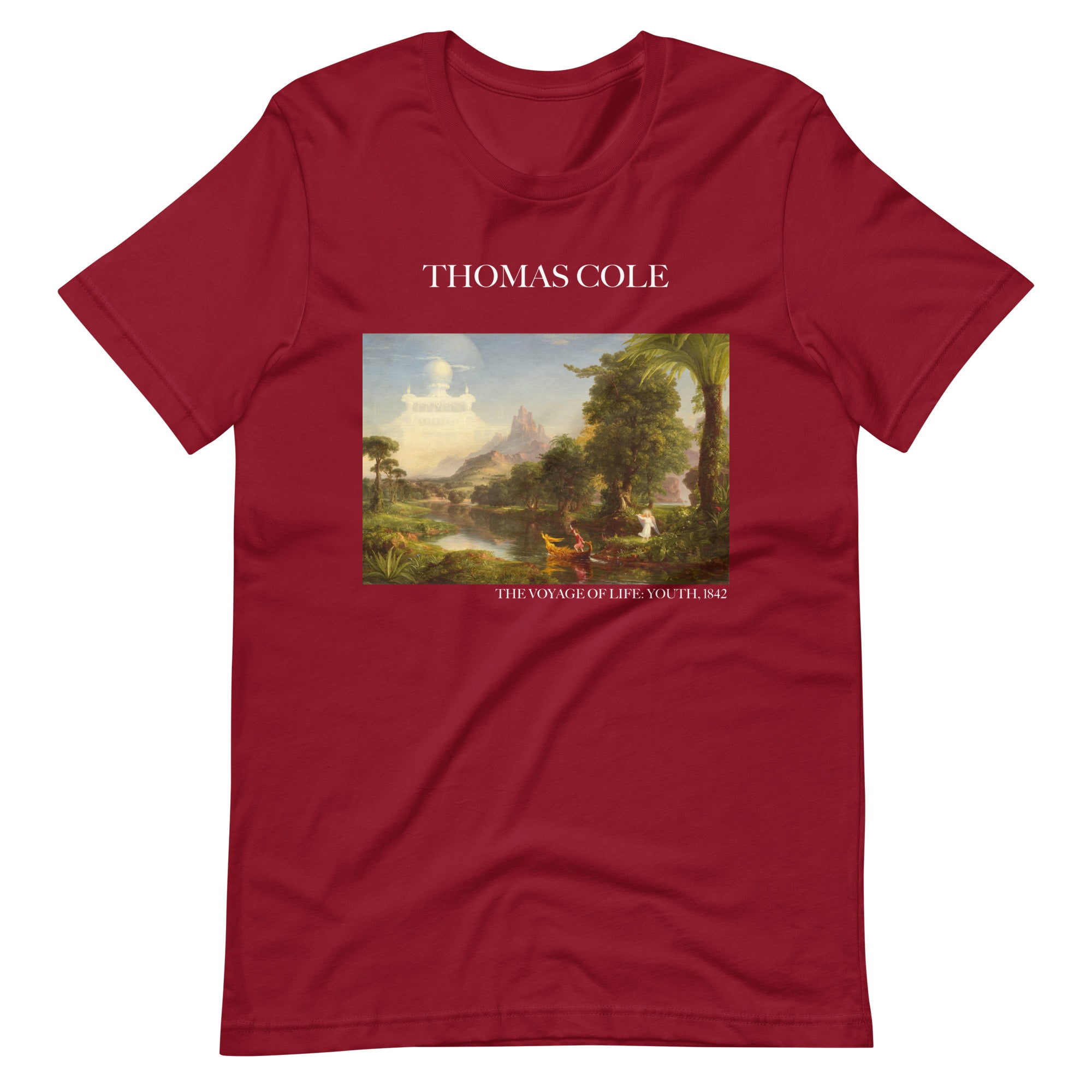 Thomas Cole T-Shirt mit berühmtem Gemälde „The Voyage of Life: Youth“ | Unisex-T-Shirt im klassischen Kunst-Stil