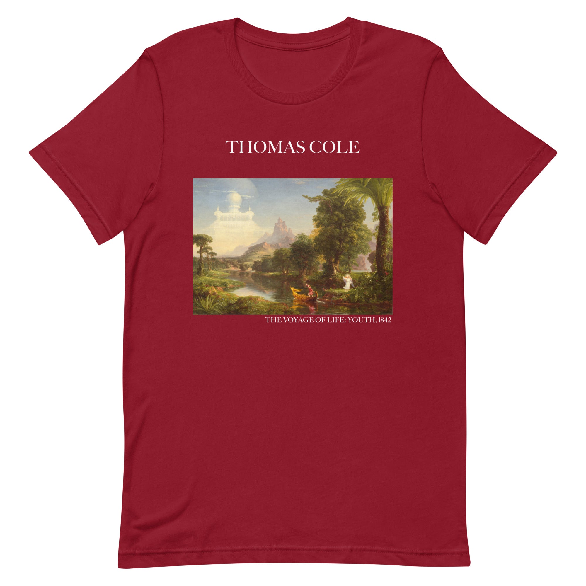 Thomas Cole T-Shirt mit berühmtem Gemälde „The Voyage of Life: Youth“ | Unisex-T-Shirt im klassischen Kunst-Stil