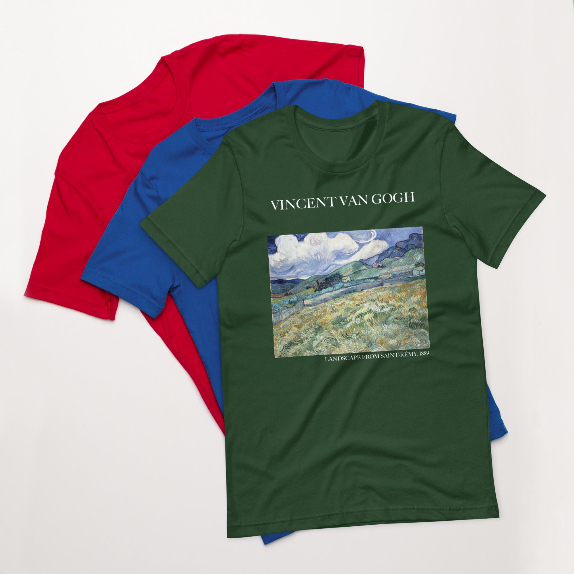 Vincent van Gogh 'Landschaft von Saint-Rémy' Berühmtes Gemälde T-Shirt | Unisex Klassisches Kunst-T-Shirt