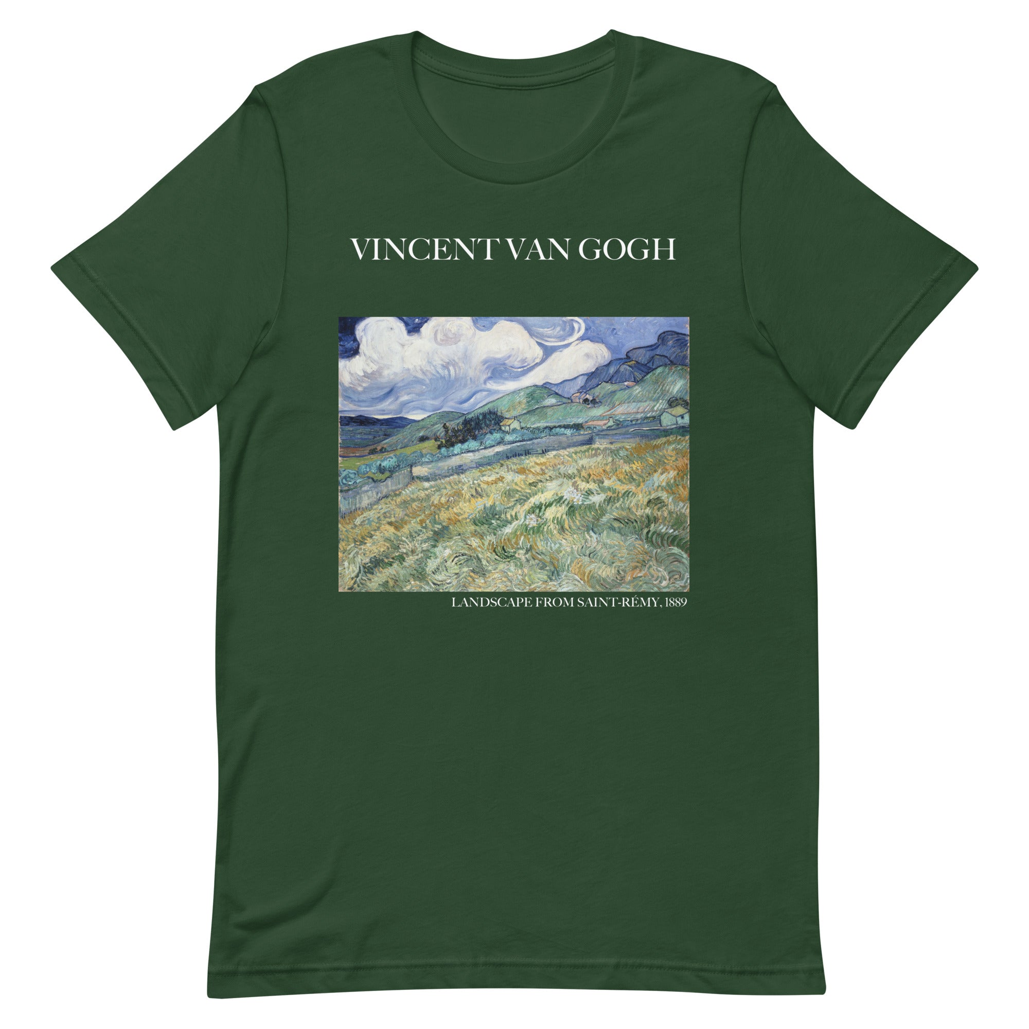 Vincent van Gogh 'Landschaft von Saint-Rémy' Berühmtes Gemälde T-Shirt | Unisex Klassisches Kunst-T-Shirt