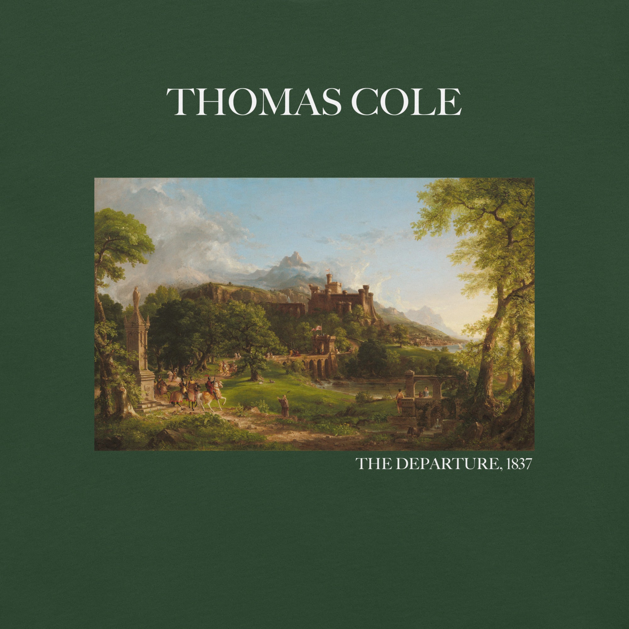 Thomas Cole T-Shirt mit berühmtem Gemälde „The Departure“ | Unisex-T-Shirt im klassischen Kunst-Stil