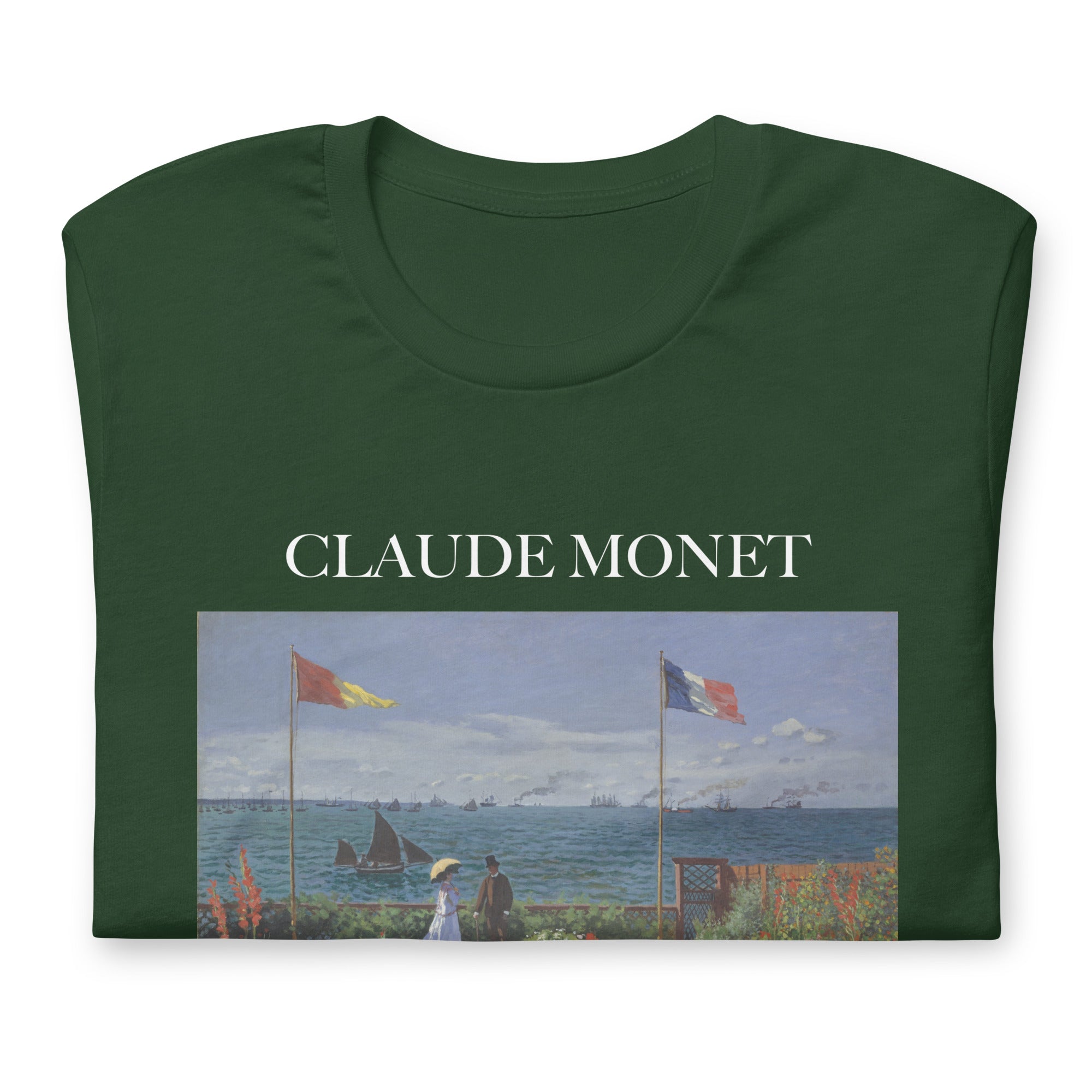 Claude Monet 'Der Garten in Sainte-Adresse' Berühmtes Gemälde T-Shirt | Unisex Klassisches Kunst-T-Shirt
