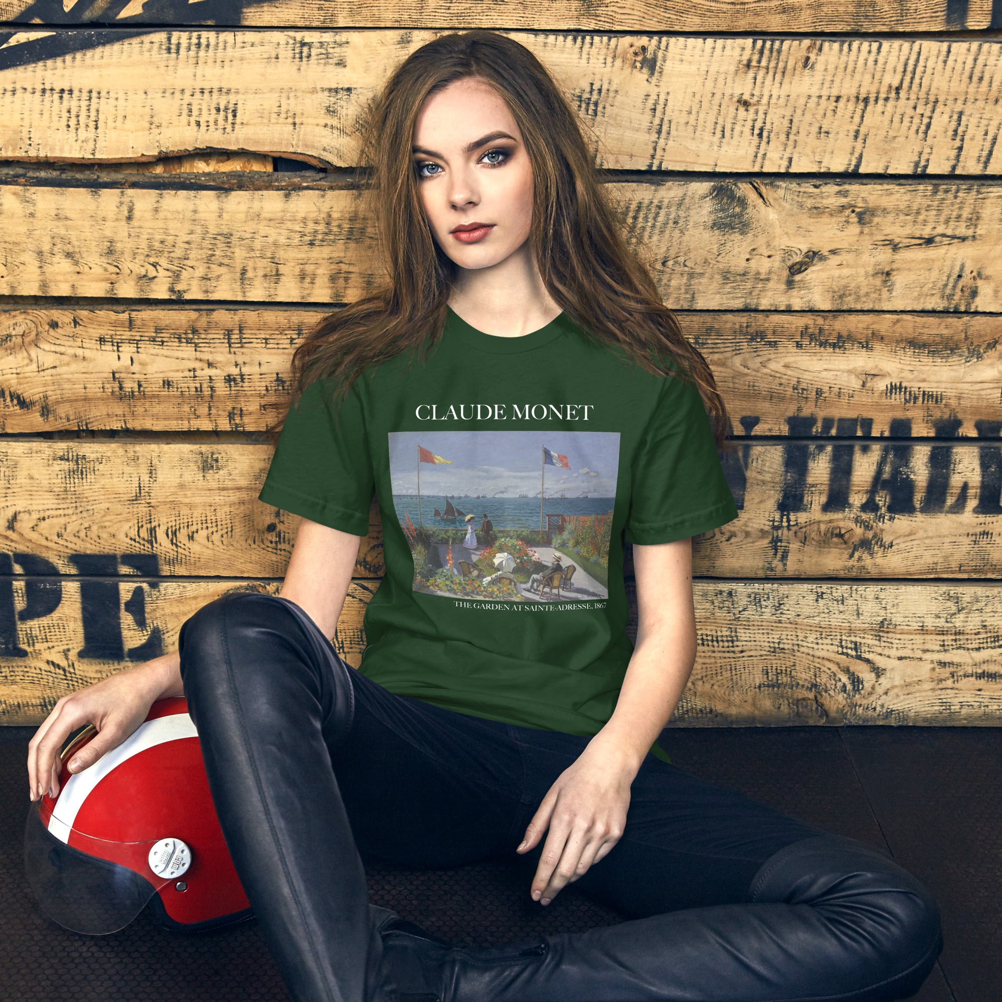 Claude Monet 'Der Garten in Sainte-Adresse' Berühmtes Gemälde T-Shirt | Unisex Klassisches Kunst-T-Shirt