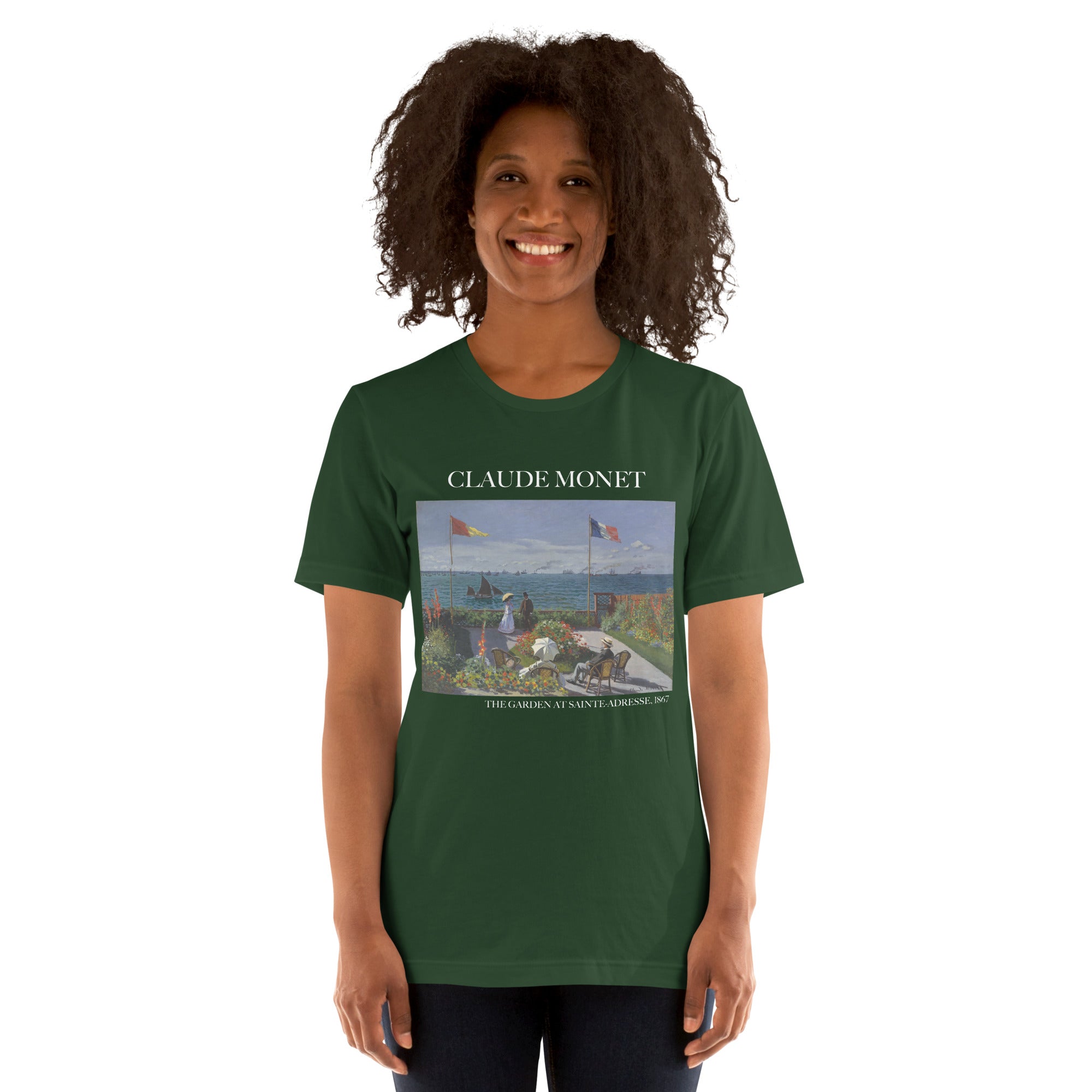 Claude Monet 'Der Garten in Sainte-Adresse' Berühmtes Gemälde T-Shirt | Unisex Klassisches Kunst-T-Shirt