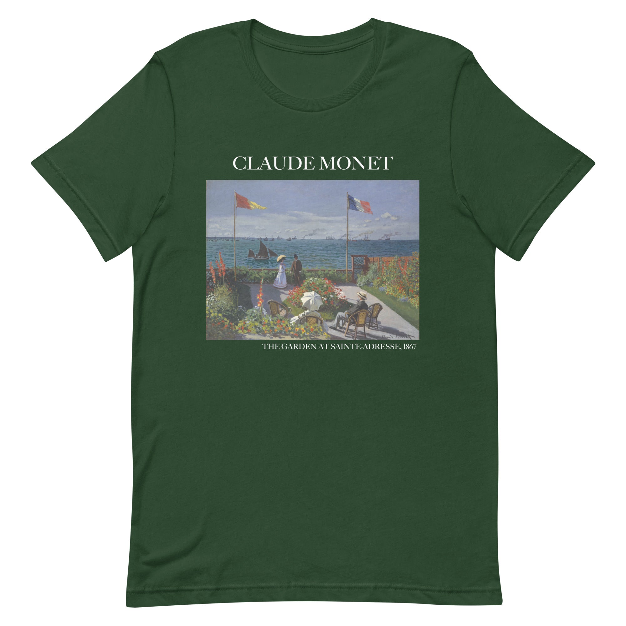 Claude Monet 'The Garden at Sainte-Adresse' Famous Painting T-Shirt | Unisex Classic Art Tee