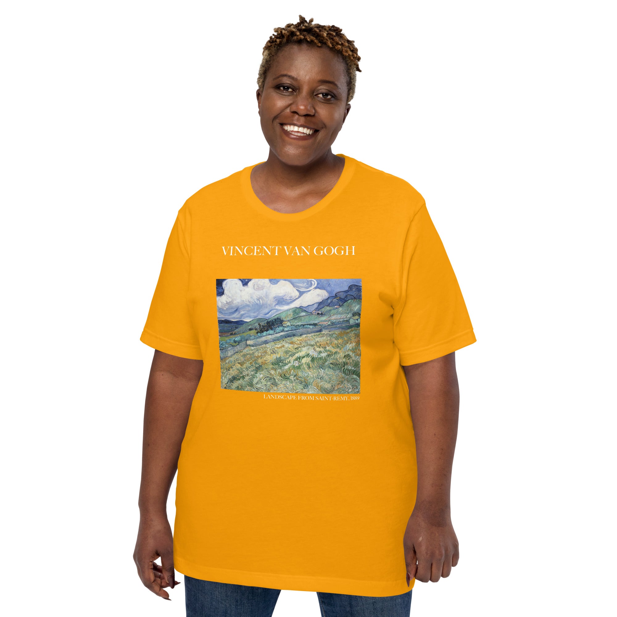 Vincent van Gogh 'Landschaft von Saint-Rémy' Berühmtes Gemälde T-Shirt | Unisex Klassisches Kunst-T-Shirt