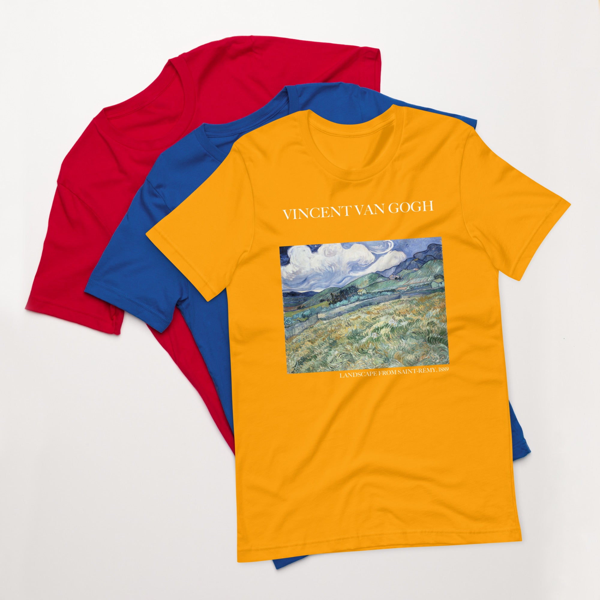 Vincent van Gogh 'Landschaft von Saint-Rémy' Berühmtes Gemälde T-Shirt | Unisex Klassisches Kunst-T-Shirt