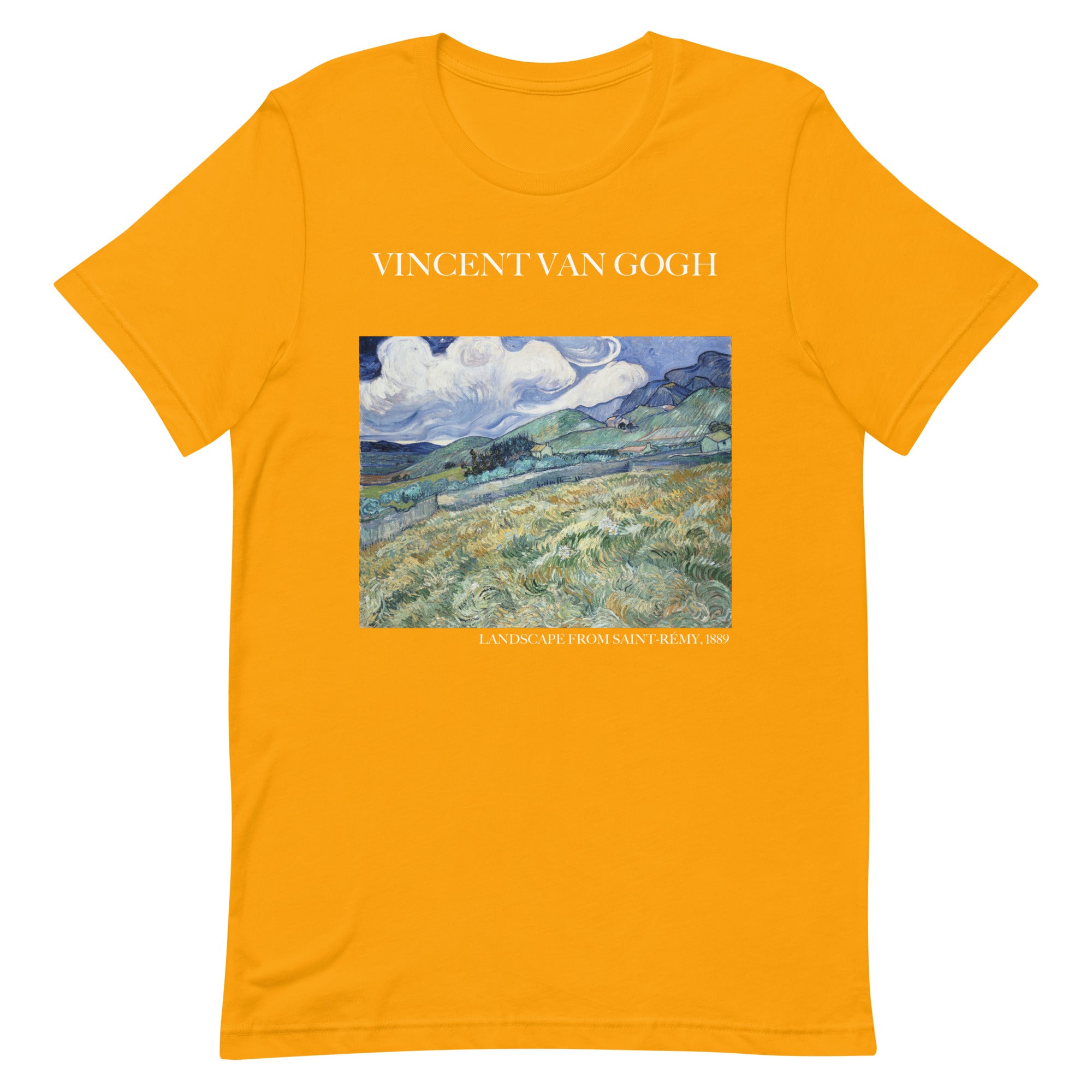 Vincent van Gogh 'Landschaft von Saint-Rémy' Berühmtes Gemälde T-Shirt | Unisex Klassisches Kunst-T-Shirt