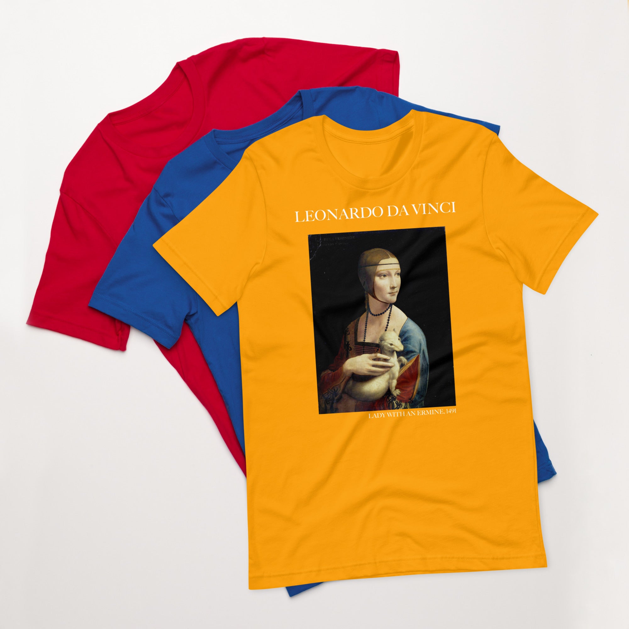 Leonardo da Vinci T-Shirt mit berühmtem Gemälde „Die Dame mit dem Hermelin“ | Unisex-T-Shirt für klassische Kunst