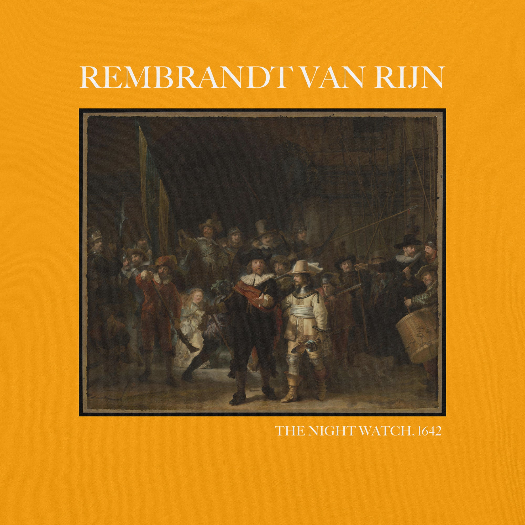 T-Shirt mit dem berühmten Gemälde „Die Nachtwache“ von Rembrandt van Rijn, Unisex, klassisches Kunst-T-Shirt