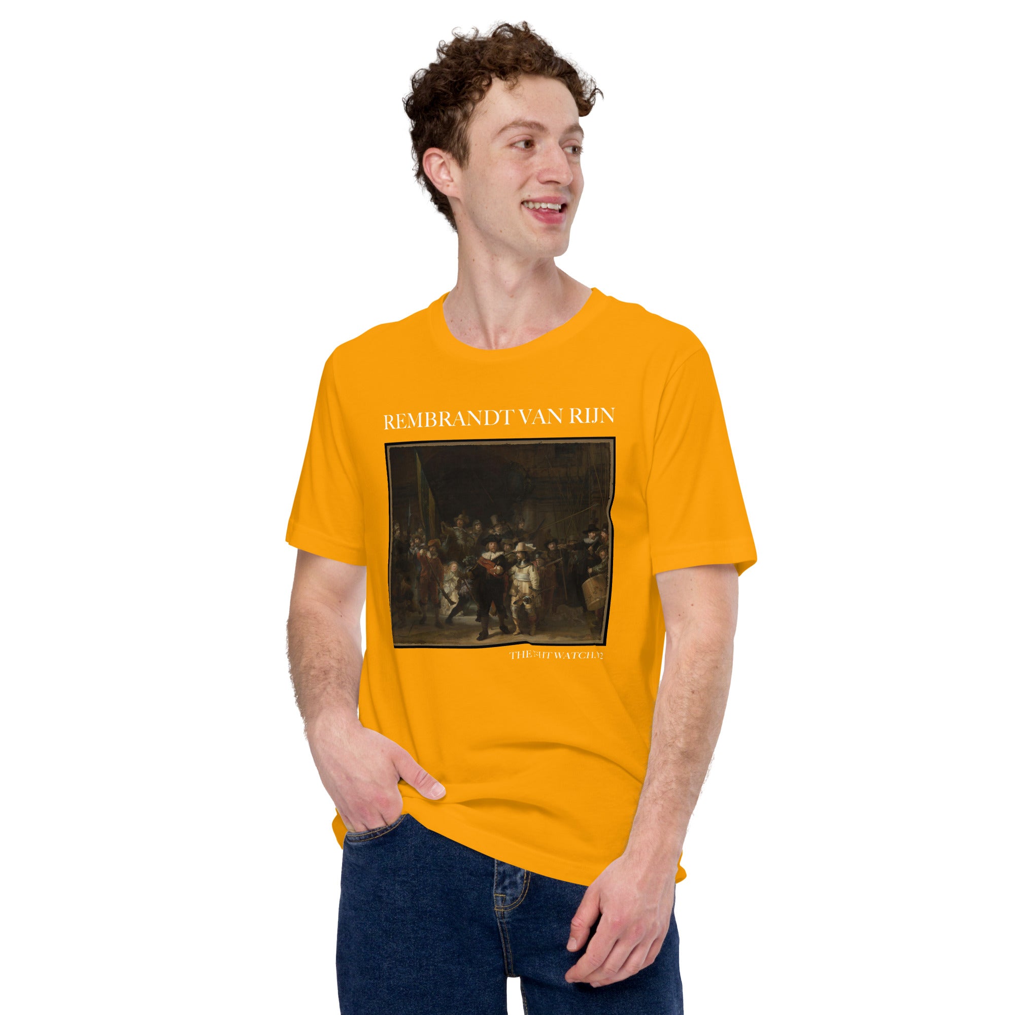 T-Shirt mit dem berühmten Gemälde „Die Nachtwache“ von Rembrandt van Rijn, Unisex, klassisches Kunst-T-Shirt