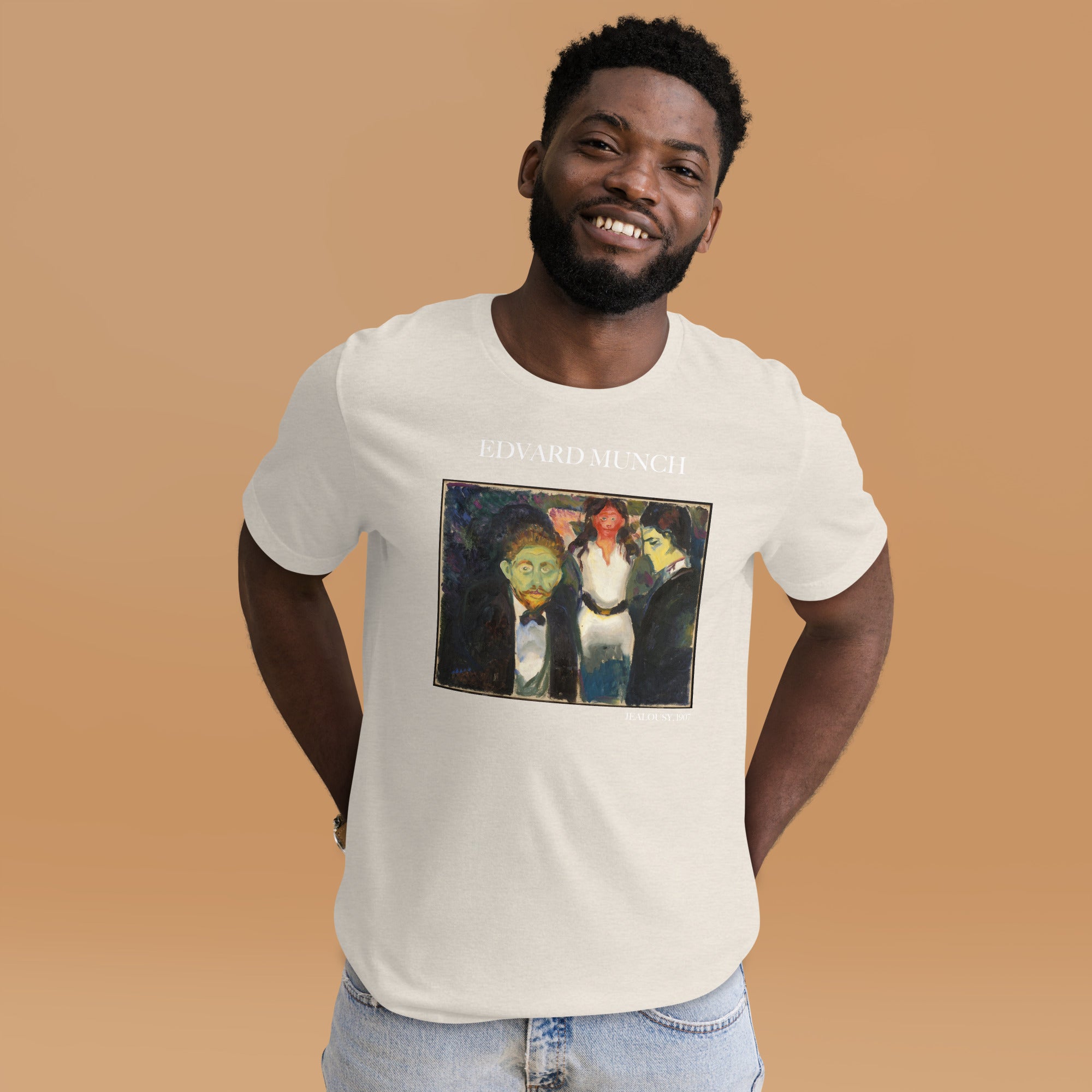 Edvard Munch T-Shirt „Eifersucht“ – berühmtes Gemälde – Unisex-T-Shirt im klassischen Kunststil