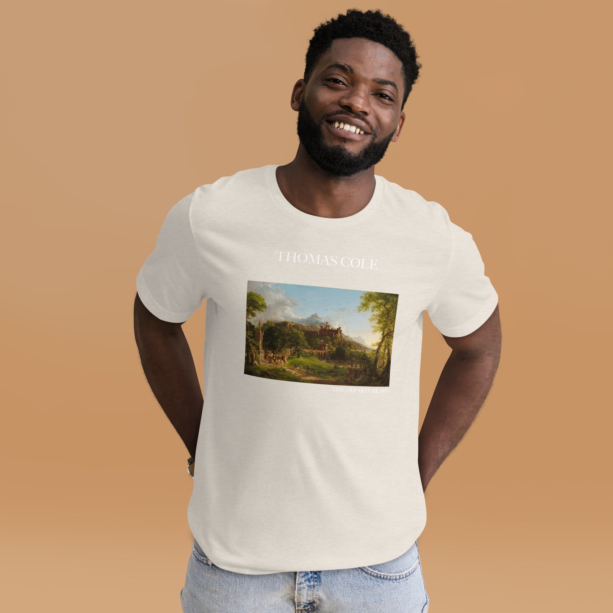 Thomas Cole T-Shirt mit berühmtem Gemälde „The Departure“ | Unisex-T-Shirt im klassischen Kunst-Stil