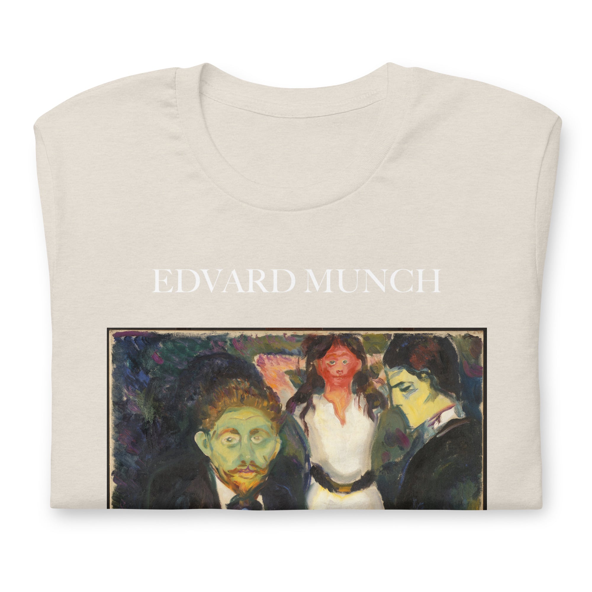 Edvard Munch T-Shirt „Eifersucht“ – berühmtes Gemälde – Unisex-T-Shirt im klassischen Kunststil