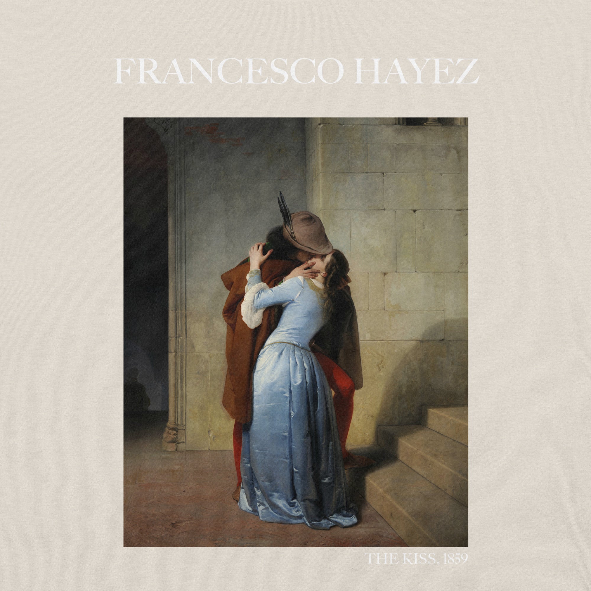 Francesco Hayez 'The Kiss' Famous Painting T-Shirt | Unisex Classic Art Tee