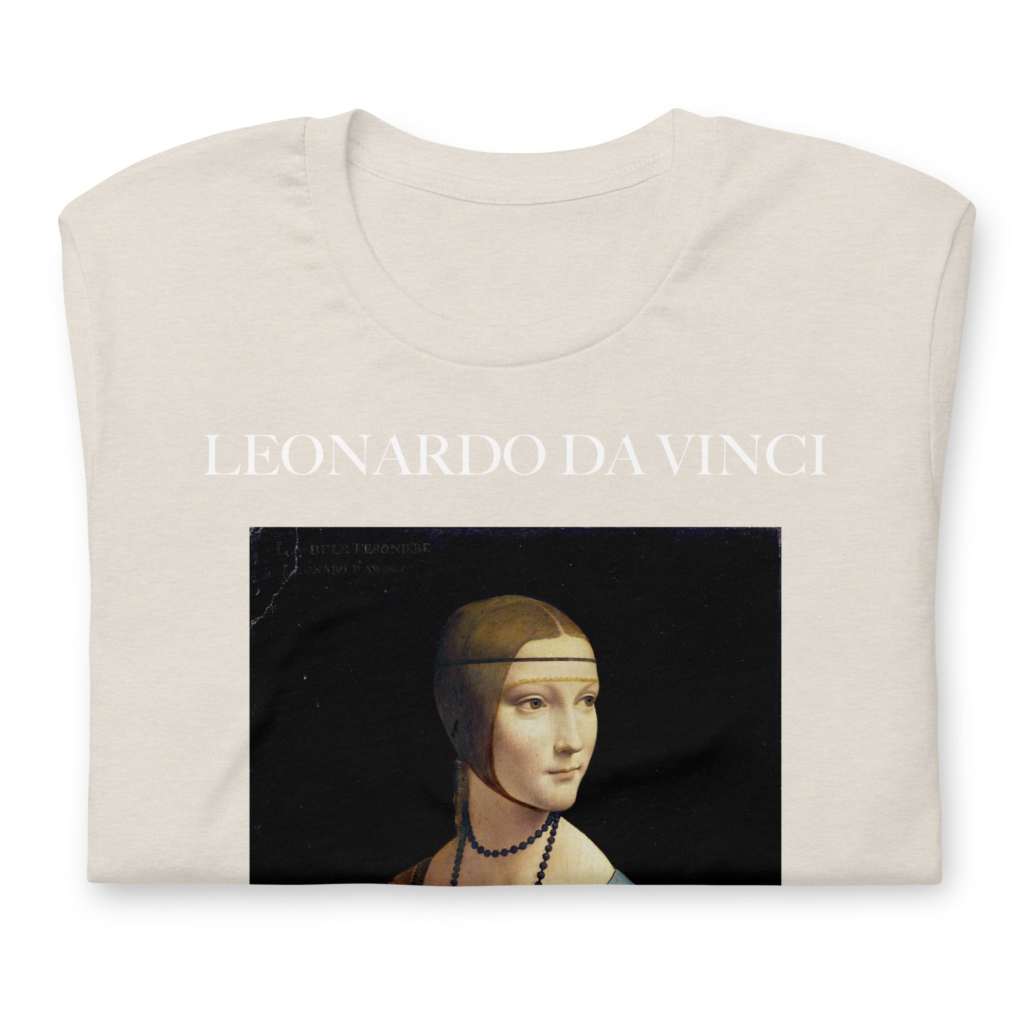 Leonardo da Vinci T-Shirt mit berühmtem Gemälde „Die Dame mit dem Hermelin“ | Unisex-T-Shirt für klassische Kunst