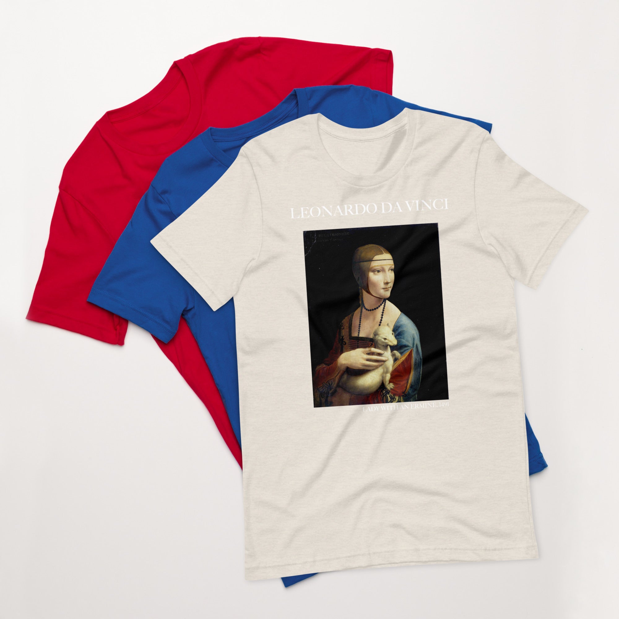 Leonardo da Vinci T-Shirt mit berühmtem Gemälde „Die Dame mit dem Hermelin“ | Unisex-T-Shirt für klassische Kunst