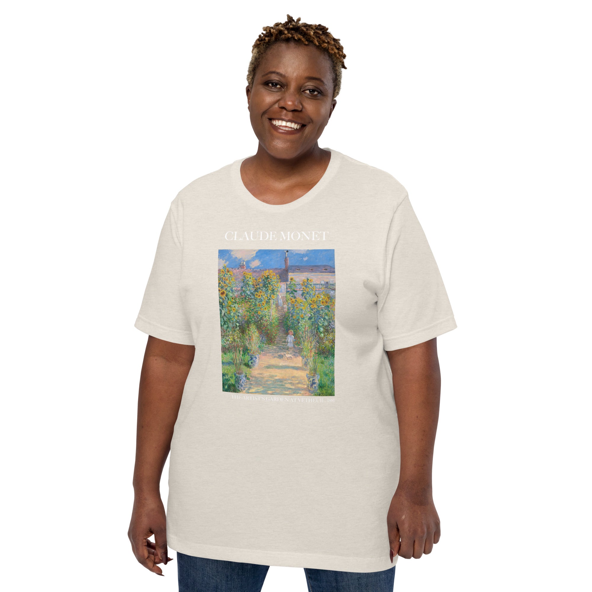 Claude Monet 'Der Garten des Künstlers in Vétheuil' Berühmtes Gemälde T-Shirt | Unisex Klassisches Kunst-T-Shirt
