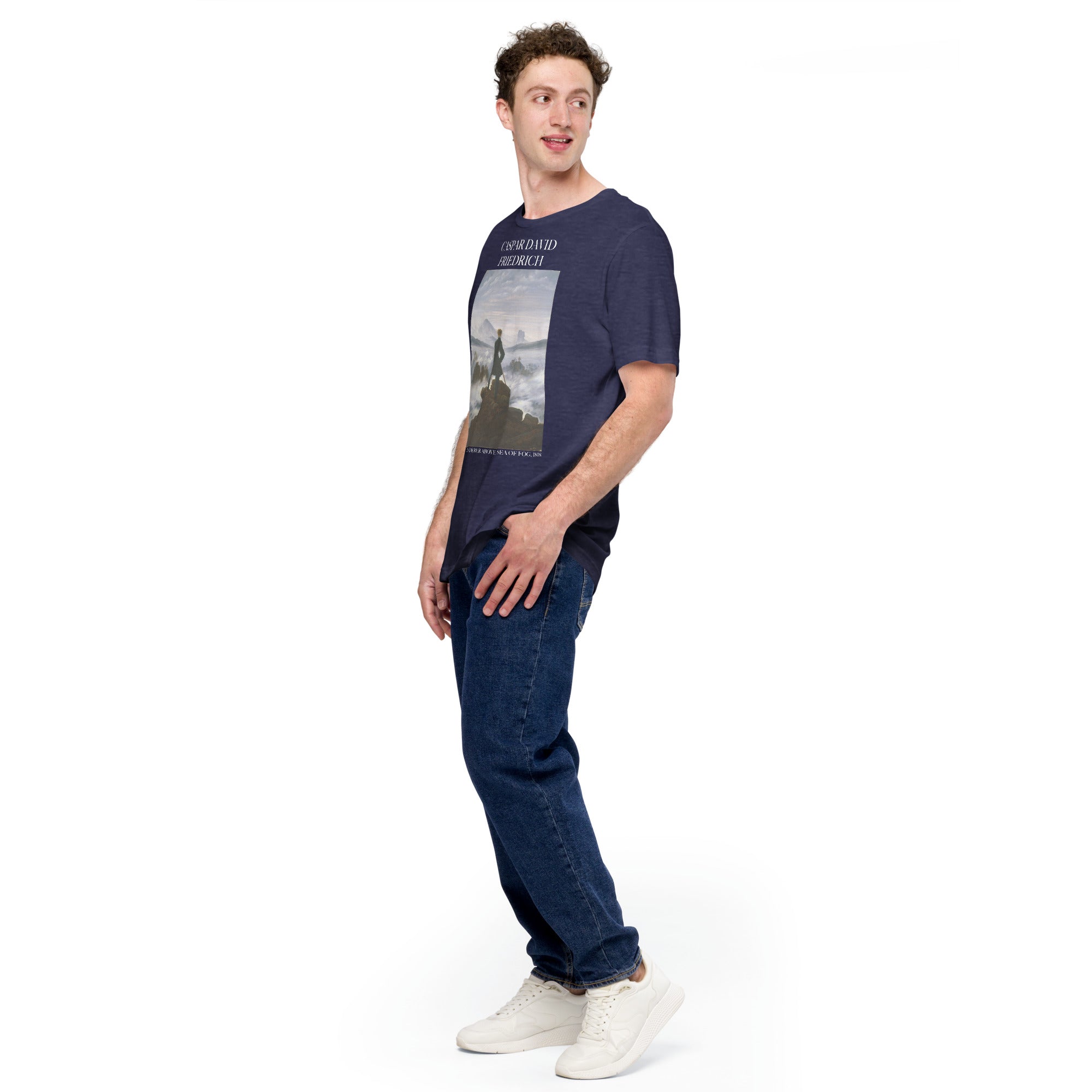 Caspar David Friedrich 'Der Wanderer über dem Nebelmeer' Berühmtes Gemälde T-Shirt | Unisex Klassisches Kunst-T-Shirt