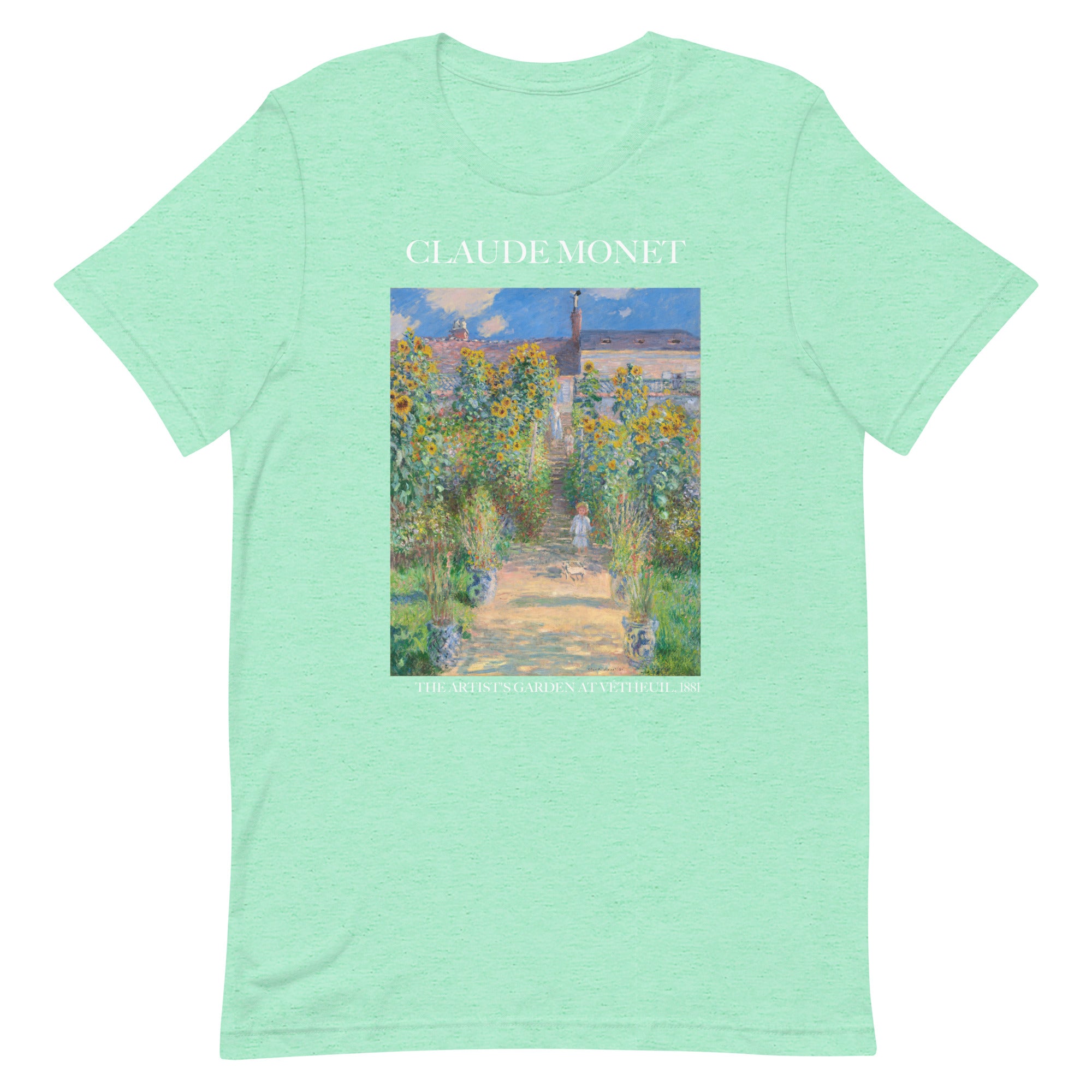 Claude Monet 'The Artist's Garden at Vétheuil' Famous Painting T-Shirt | Unisex Classic Art Tee