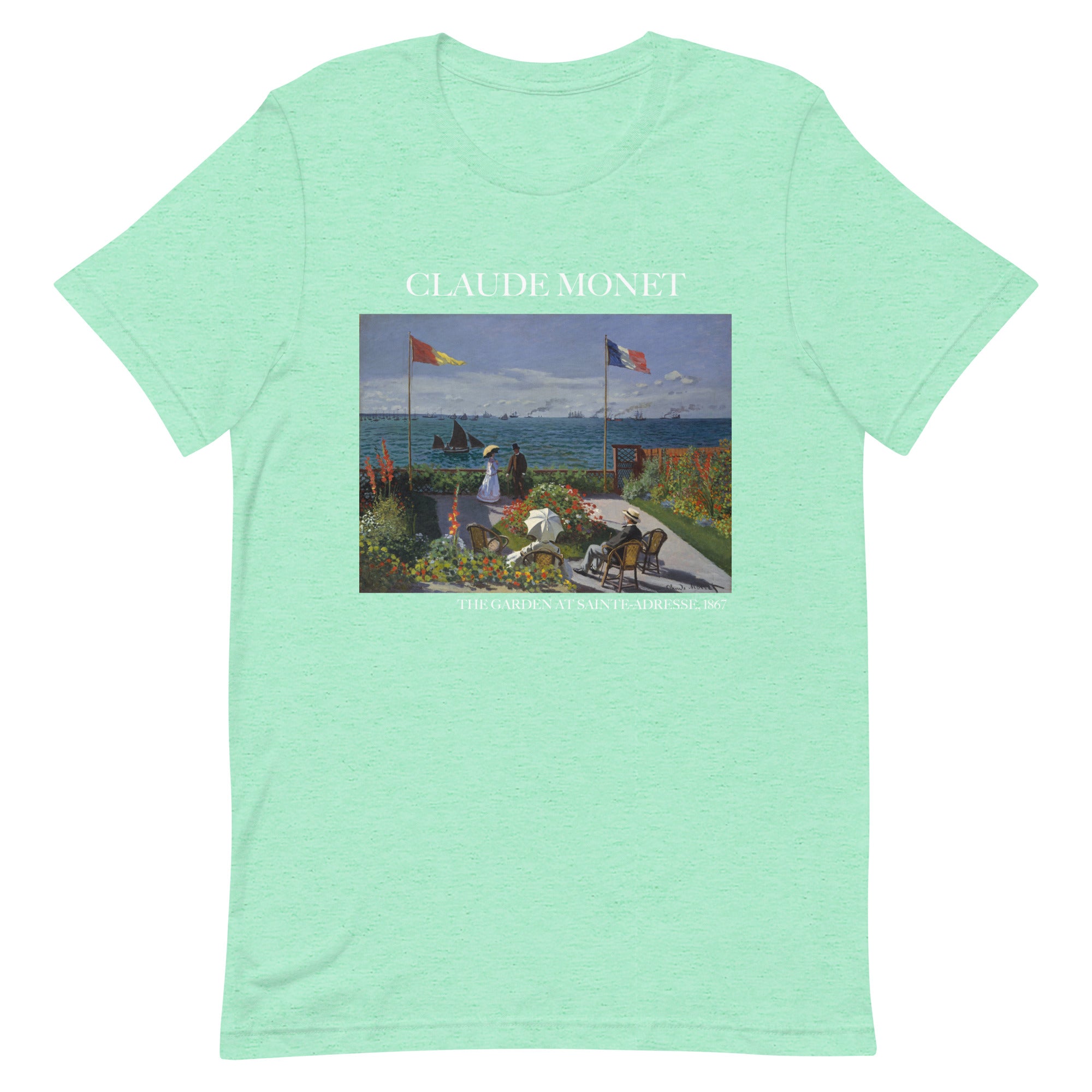 Claude Monet 'The Garden at Sainte-Adresse' Famous Painting T-Shirt | Unisex Classic Art Tee