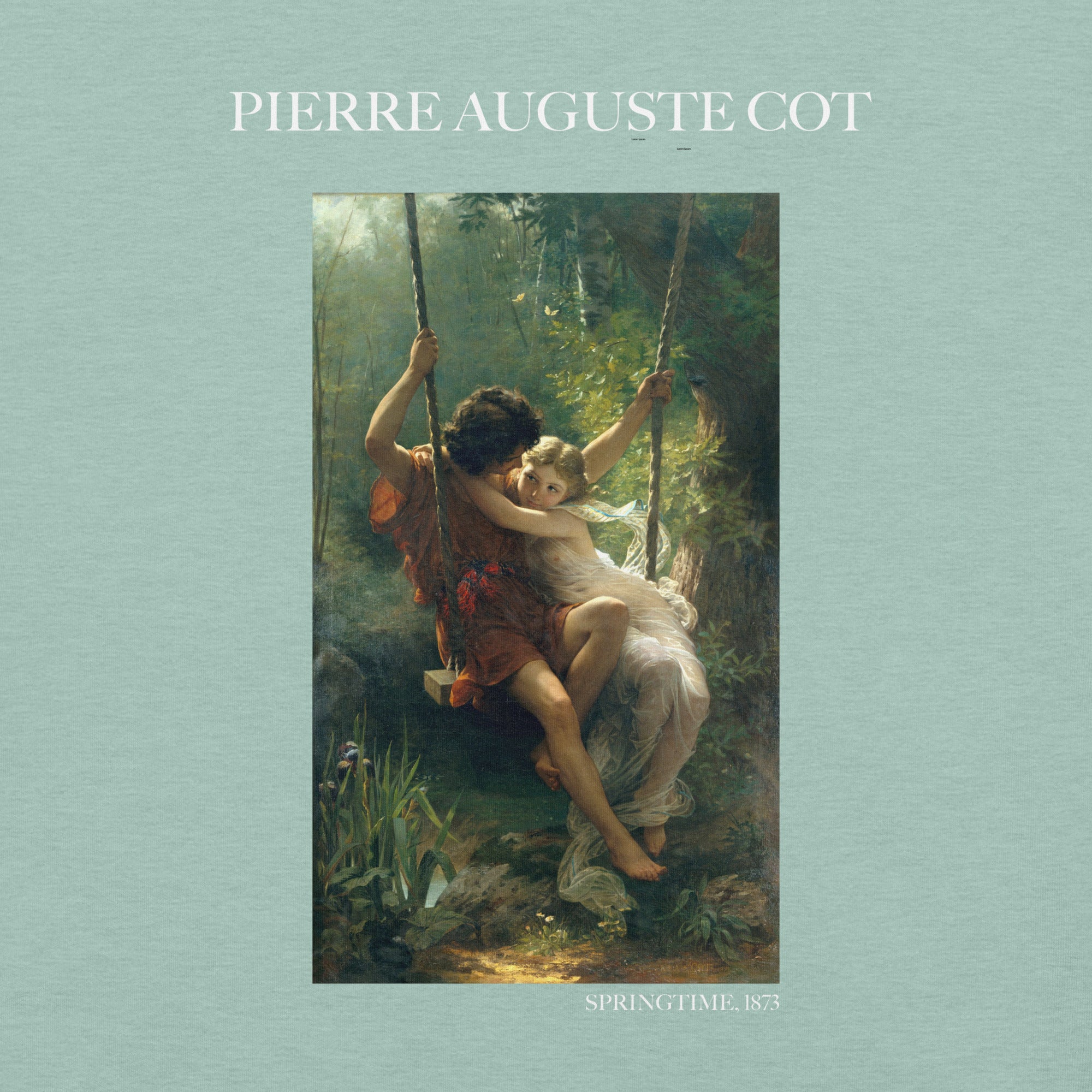 Pierre Auguste Cot 'Springtime' Famous Painting T-Shirt | Unisex Classic Art Tee