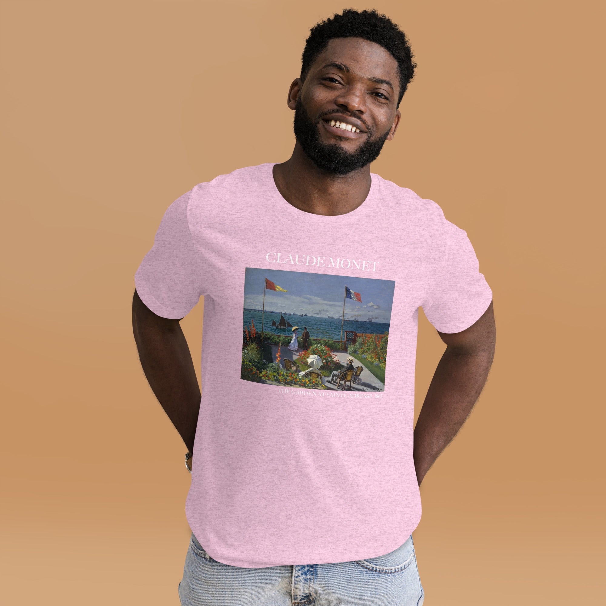 Claude Monet 'Der Garten in Sainte-Adresse' Berühmtes Gemälde T-Shirt | Unisex Klassisches Kunst-T-Shirt