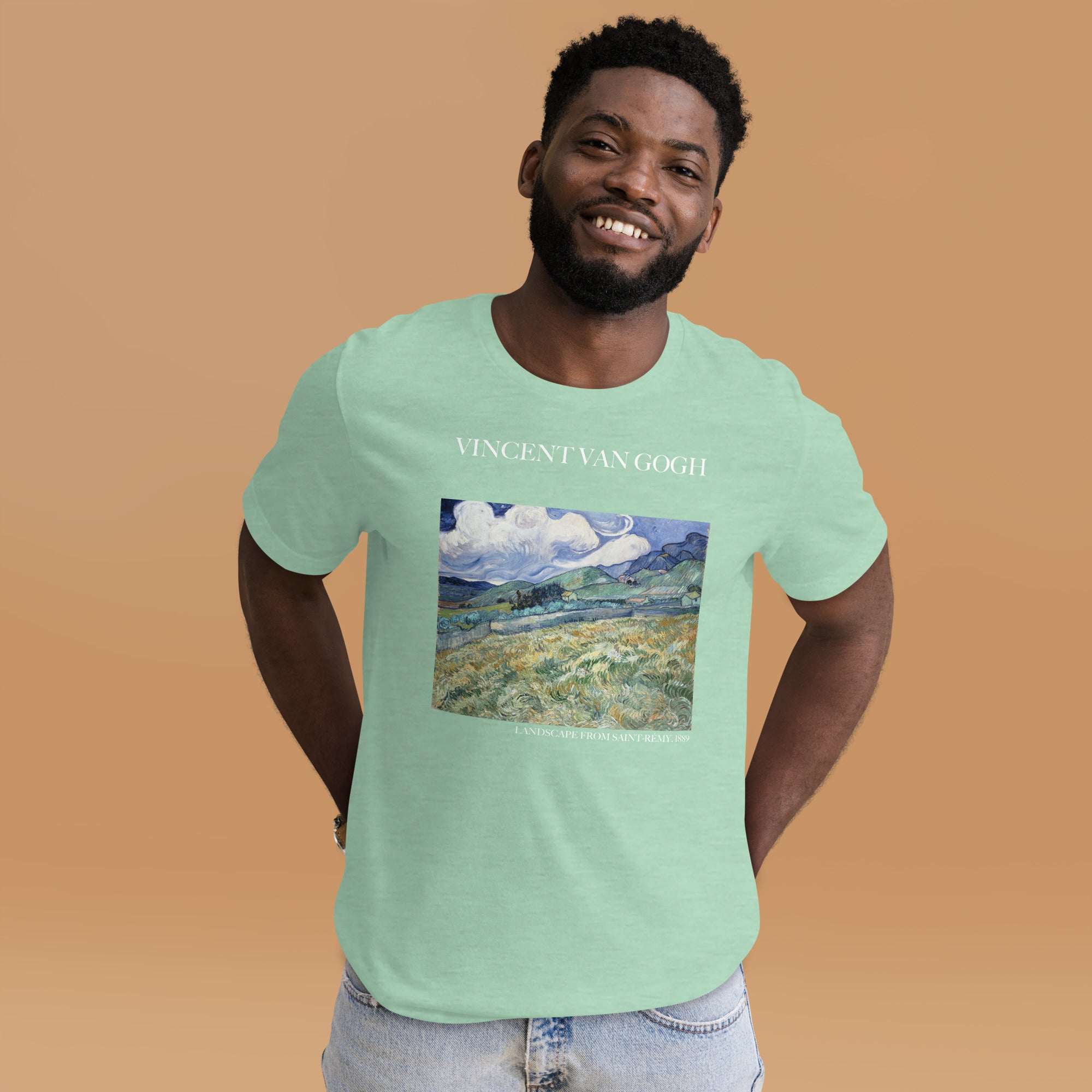 Vincent van Gogh 'Landschaft von Saint-Rémy' Berühmtes Gemälde T-Shirt | Unisex Klassisches Kunst-T-Shirt