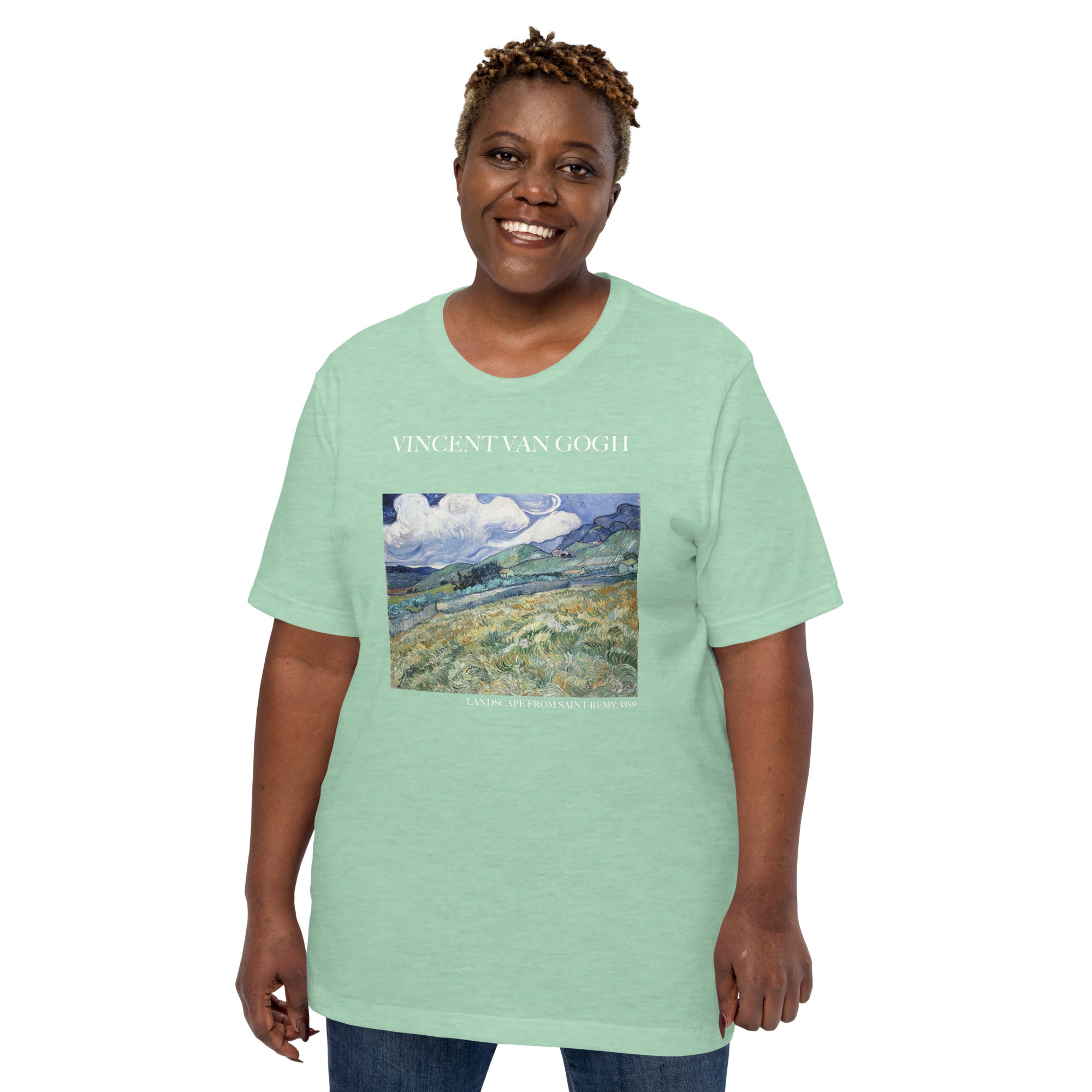 Vincent van Gogh 'Landschaft von Saint-Rémy' Berühmtes Gemälde T-Shirt | Unisex Klassisches Kunst-T-Shirt