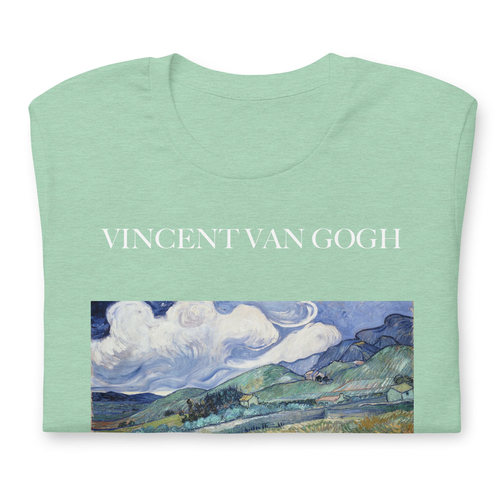 Vincent van Gogh 'Landschaft von Saint-Rémy' Berühmtes Gemälde T-Shirt | Unisex Klassisches Kunst-T-Shirt