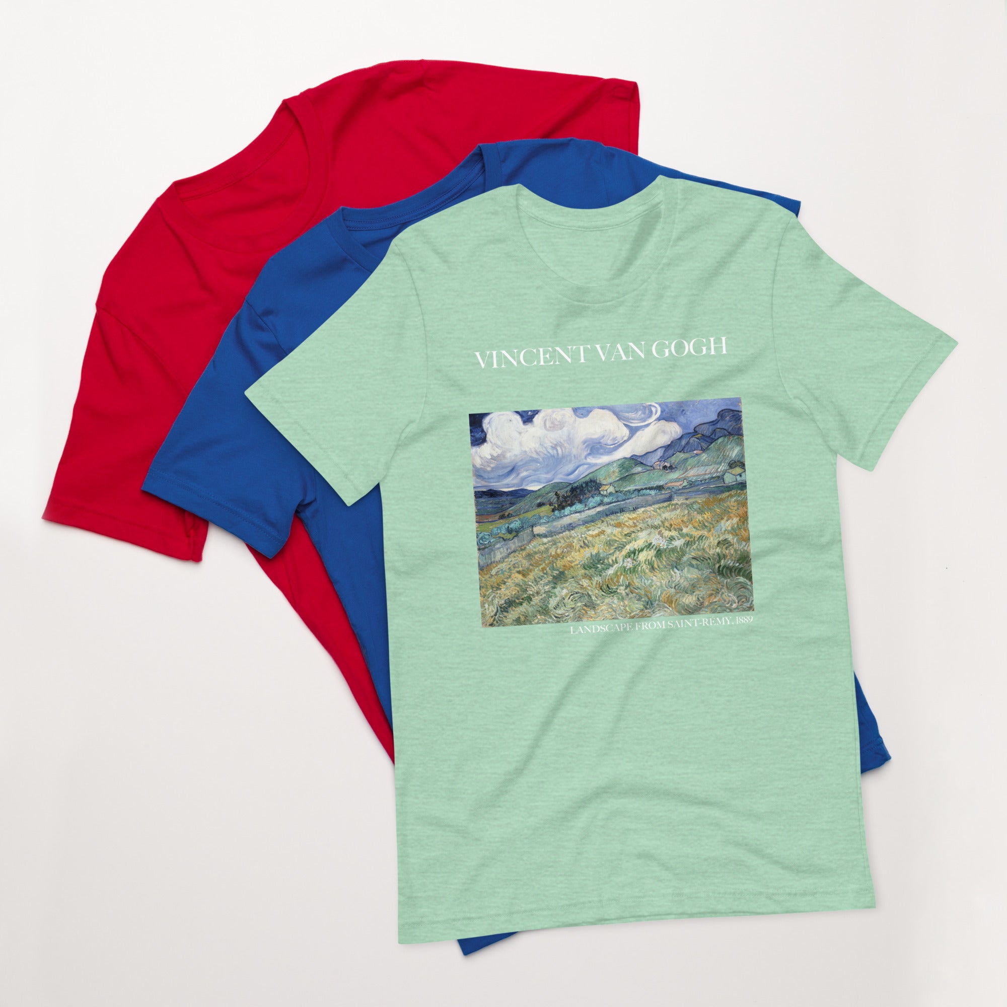 Vincent van Gogh 'Landschaft von Saint-Rémy' Berühmtes Gemälde T-Shirt | Unisex Klassisches Kunst-T-Shirt