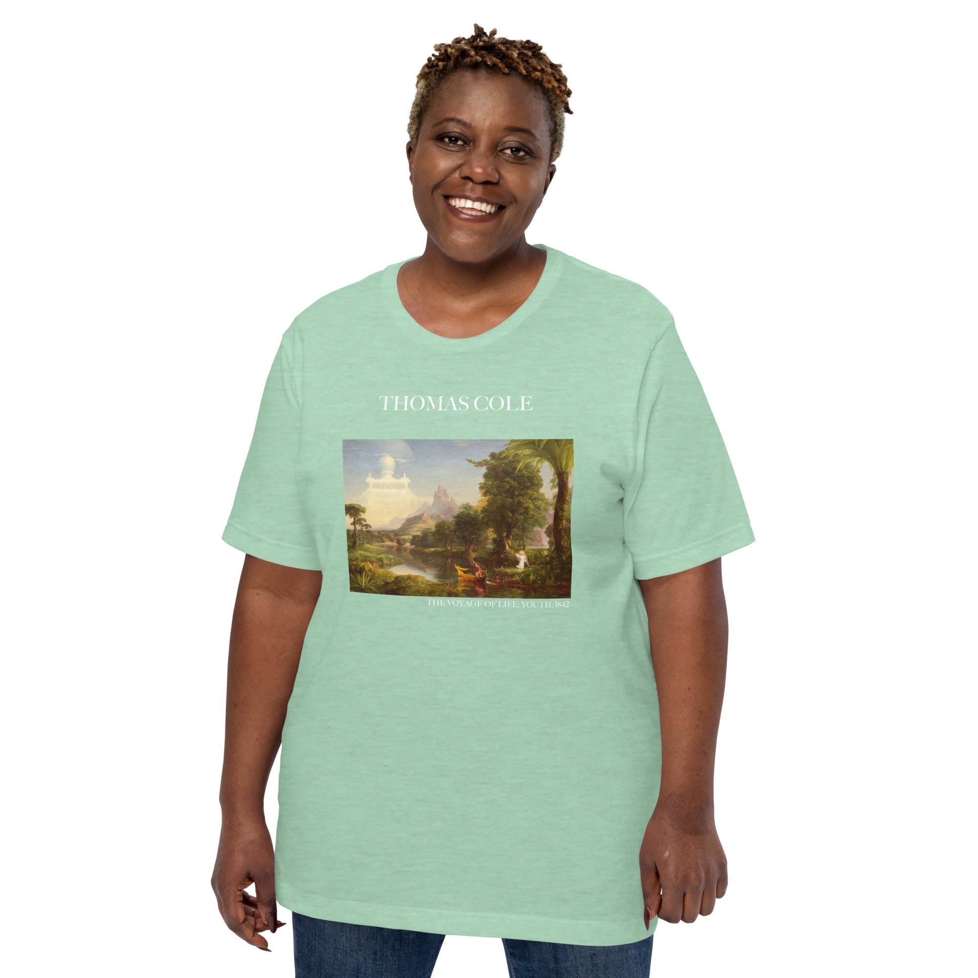 Thomas Cole T-Shirt mit berühmtem Gemälde „The Voyage of Life: Youth“ | Unisex-T-Shirt im klassischen Kunst-Stil