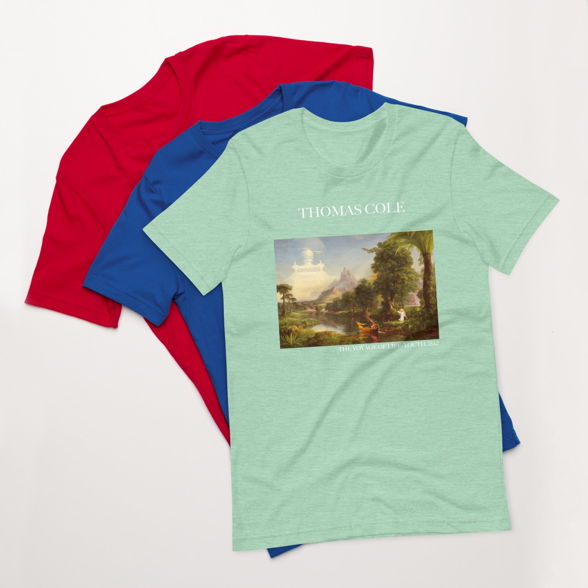 Thomas Cole T-Shirt mit berühmtem Gemälde „The Voyage of Life: Youth“ | Unisex-T-Shirt im klassischen Kunst-Stil