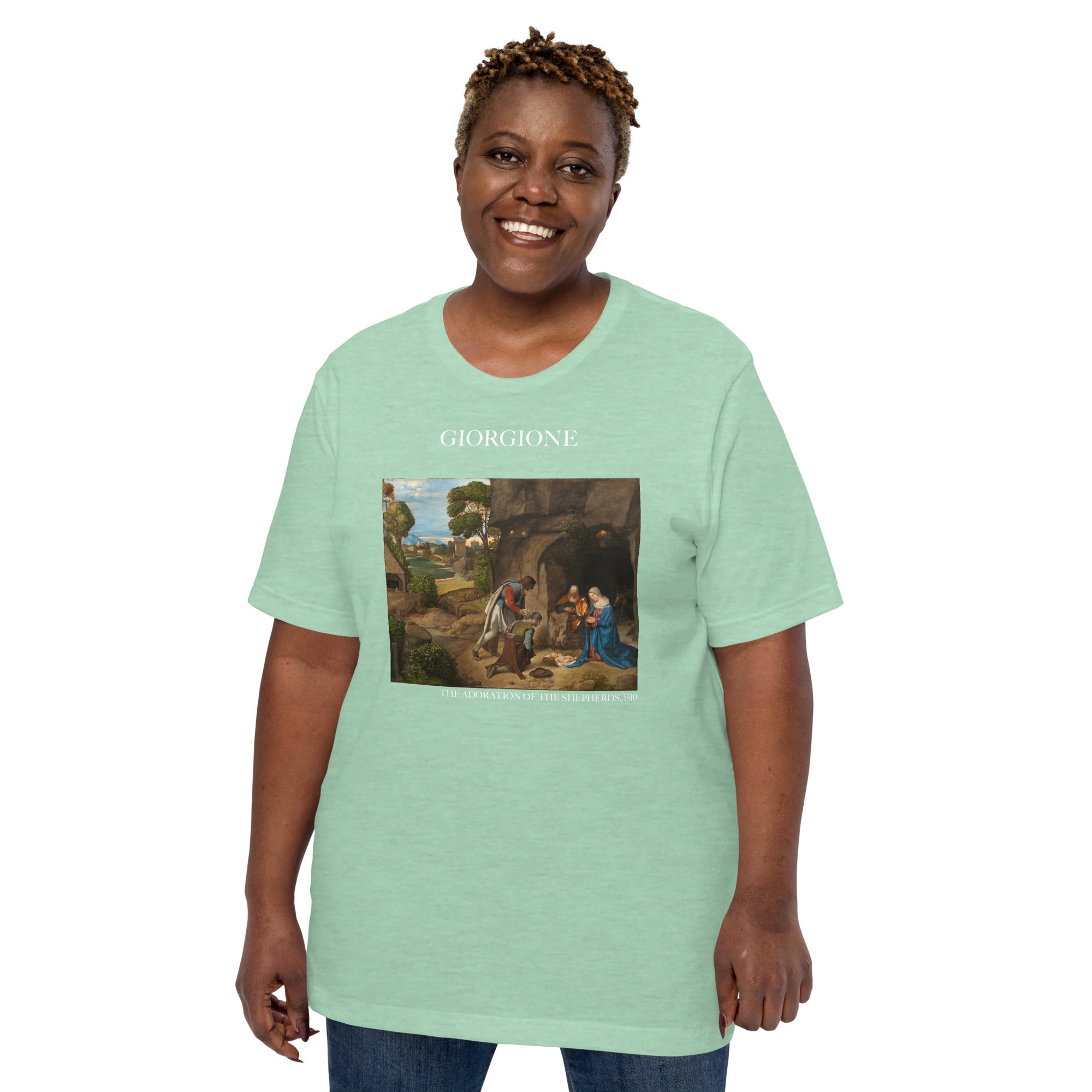 Giorgione T-Shirt mit berühmtem Gemälde „Die Anbetung der Hirten“ | Unisex-T-Shirt im klassischen Kunststil