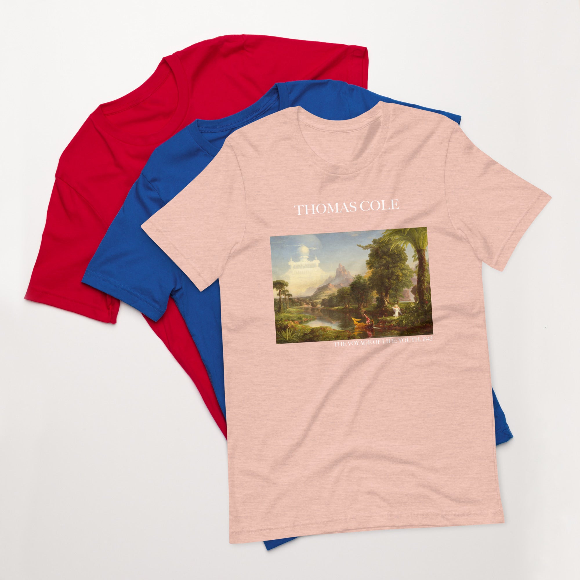 Thomas Cole T-Shirt mit berühmtem Gemälde „The Voyage of Life: Youth“ | Unisex-T-Shirt im klassischen Kunst-Stil