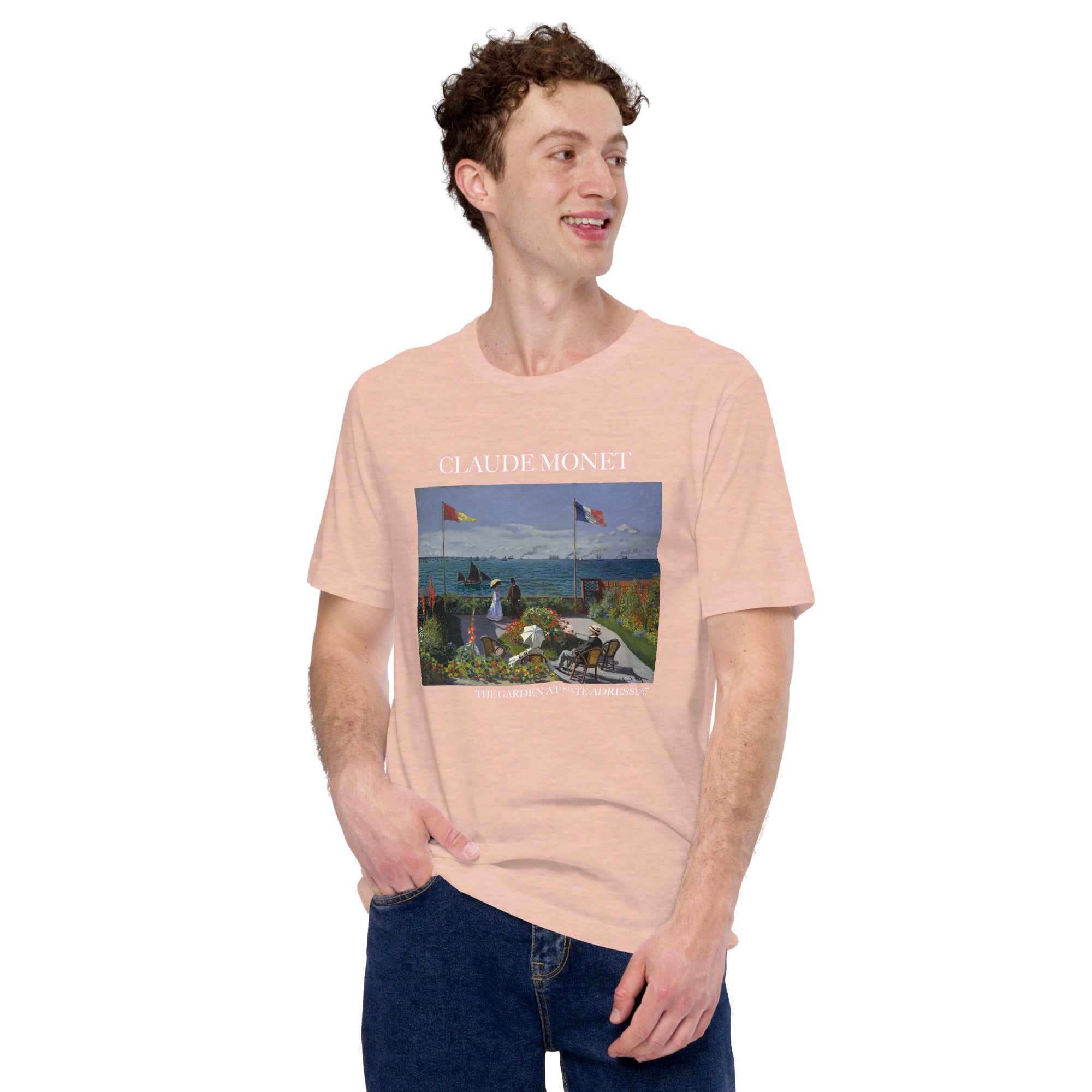 Claude Monet 'Der Garten in Sainte-Adresse' Berühmtes Gemälde T-Shirt | Unisex Klassisches Kunst-T-Shirt