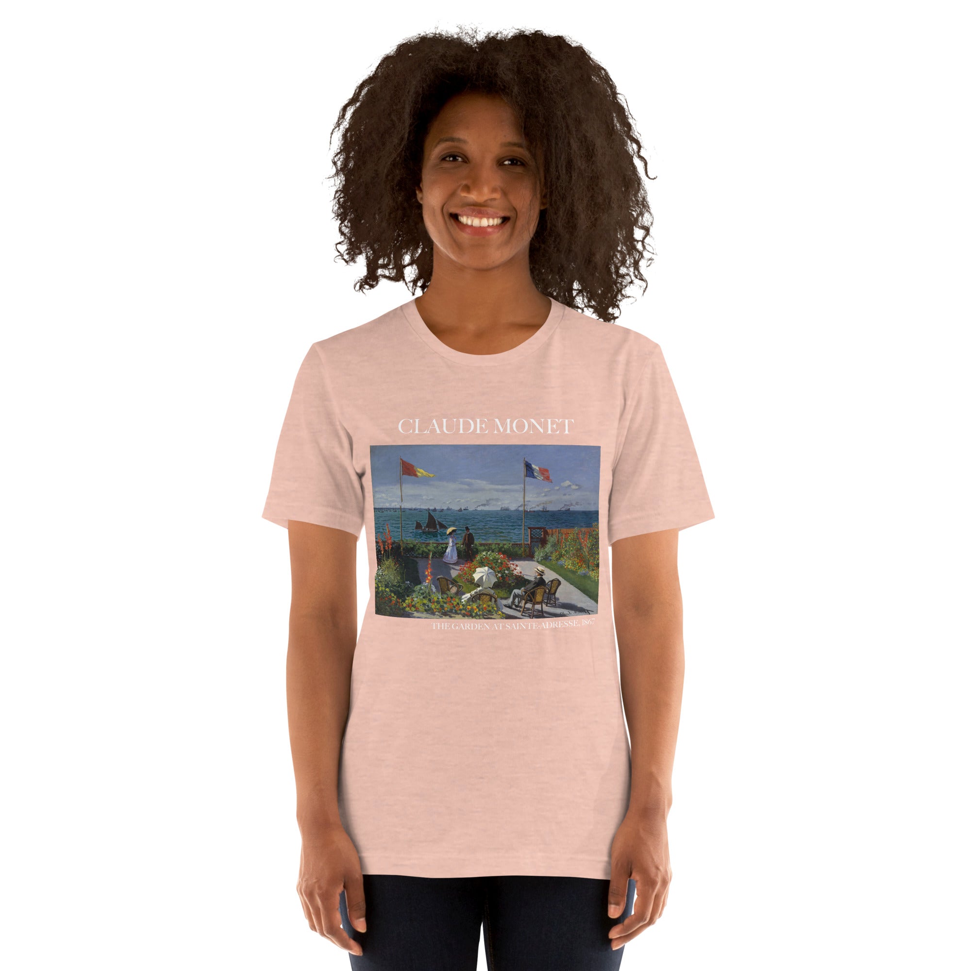 Claude Monet 'Der Garten in Sainte-Adresse' Berühmtes Gemälde T-Shirt | Unisex Klassisches Kunst-T-Shirt