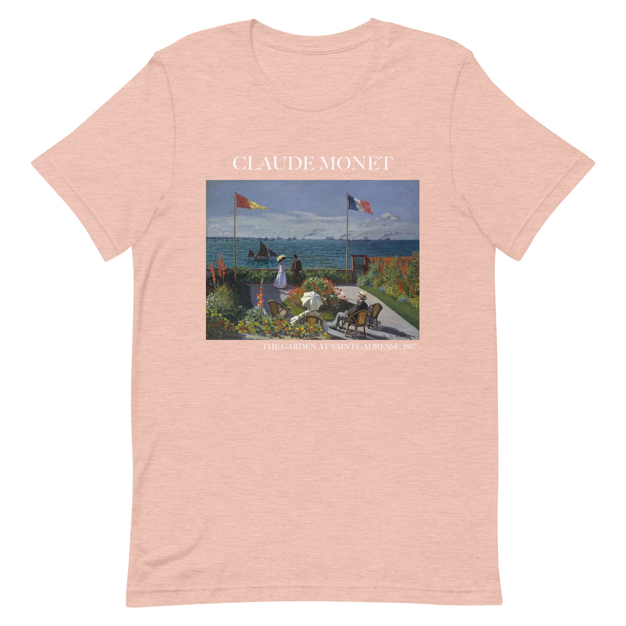 Claude Monet 'The Garden at Sainte-Adresse' Famous Painting T-Shirt | Unisex Classic Art Tee