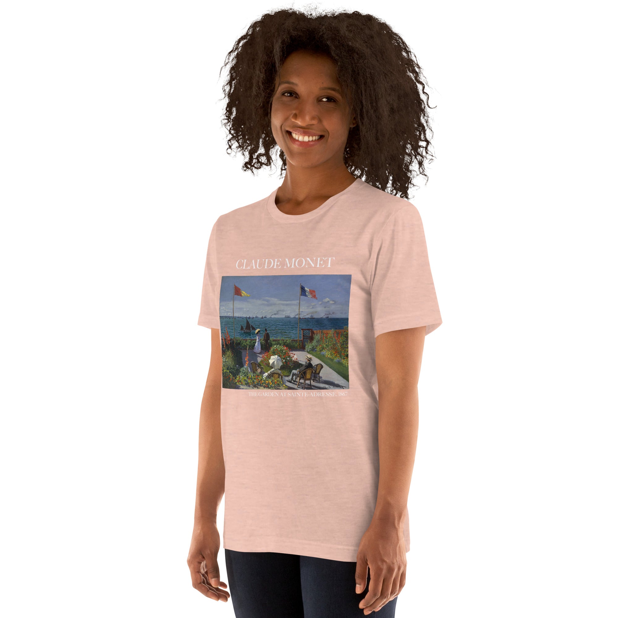 Claude Monet 'The Garden at Sainte-Adresse' Famous Painting T-Shirt | Unisex Classic Art Tee