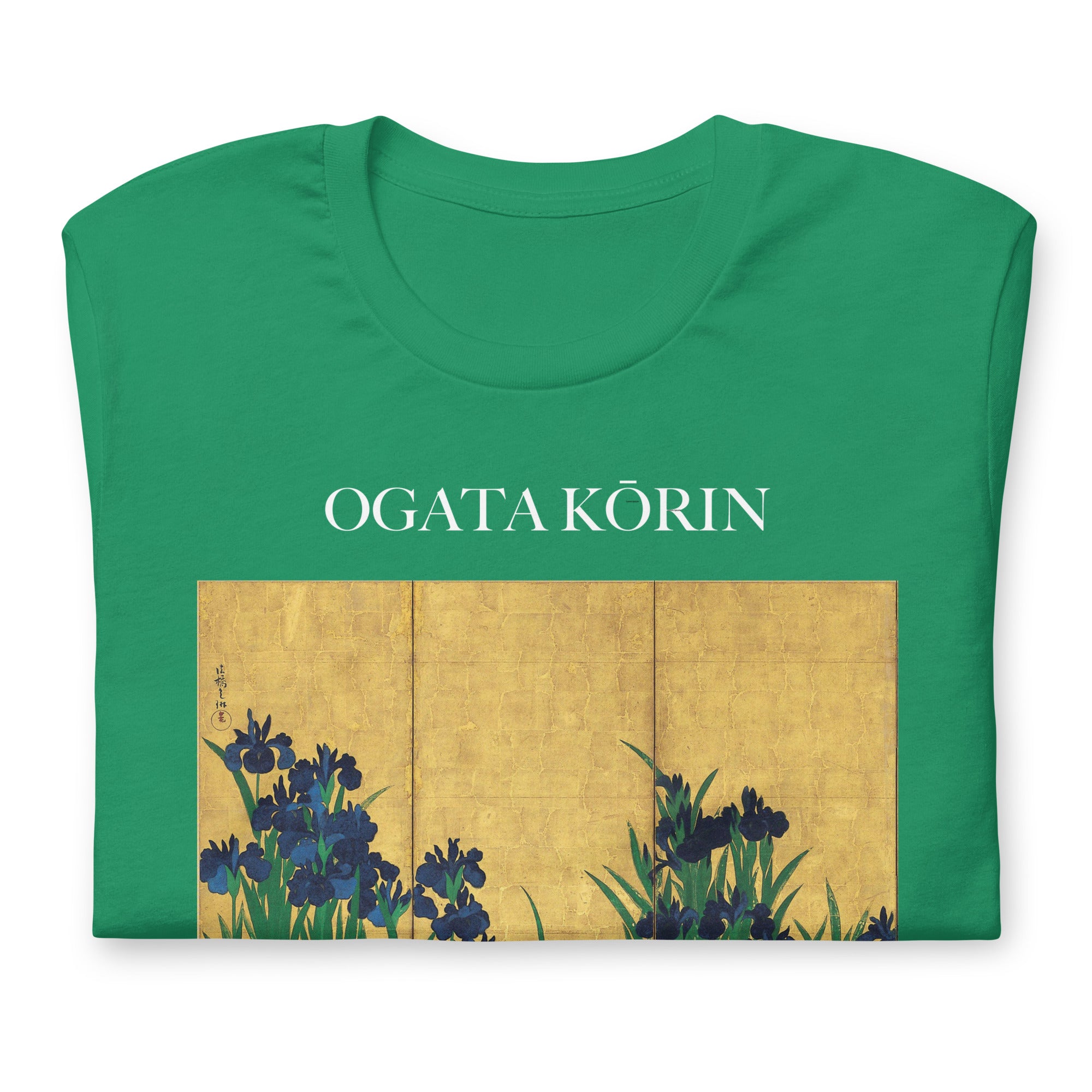 Ogata Kōrin 'Irises Screen' Berühmtes Gemälde T-Shirt | Unisex Klassisches Kunst T-Shirt