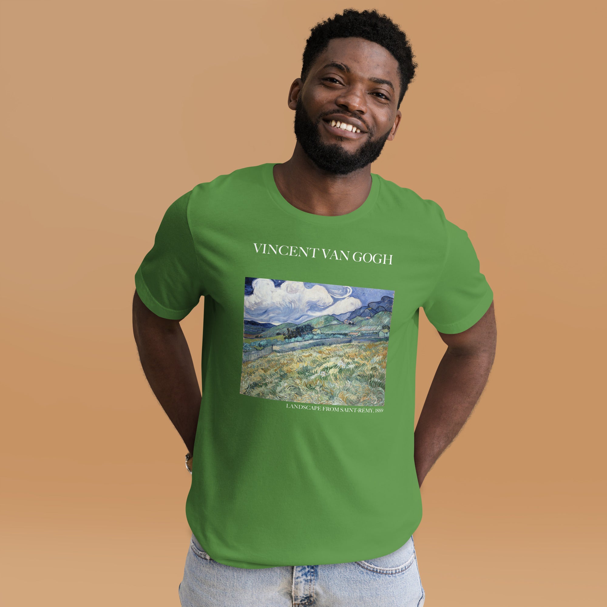 Vincent van Gogh 'Landschaft von Saint-Rémy' Berühmtes Gemälde T-Shirt | Unisex Klassisches Kunst-T-Shirt