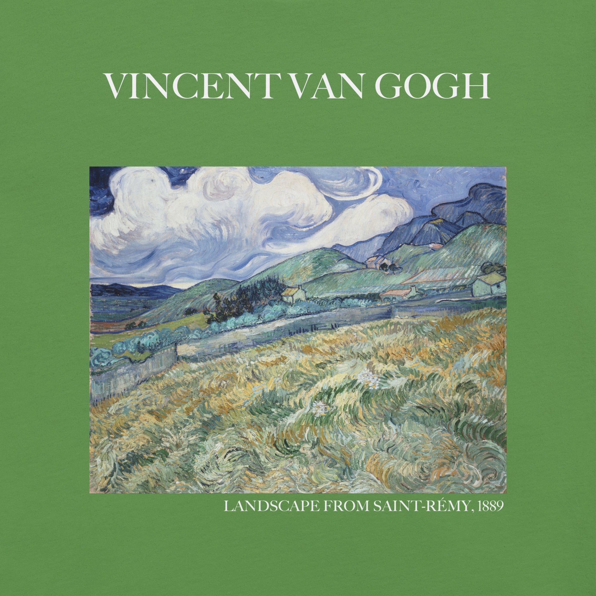 Vincent van Gogh 'Landschaft von Saint-Rémy' Berühmtes Gemälde T-Shirt | Unisex Klassisches Kunst-T-Shirt