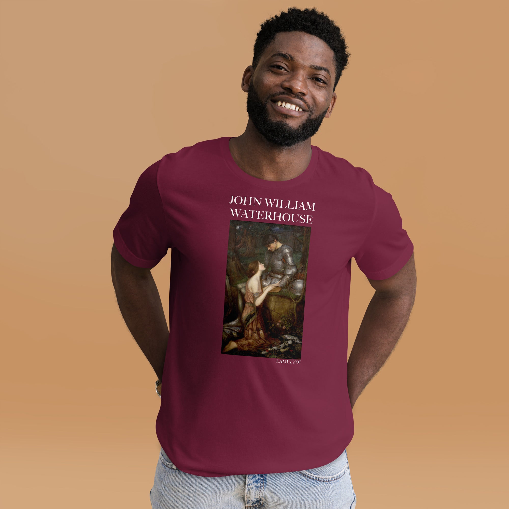 T-Shirt mit berühmtem Gemälde „Lamia“ von John William Waterhouse | Unisex-T-Shirt im klassischen Kunststil