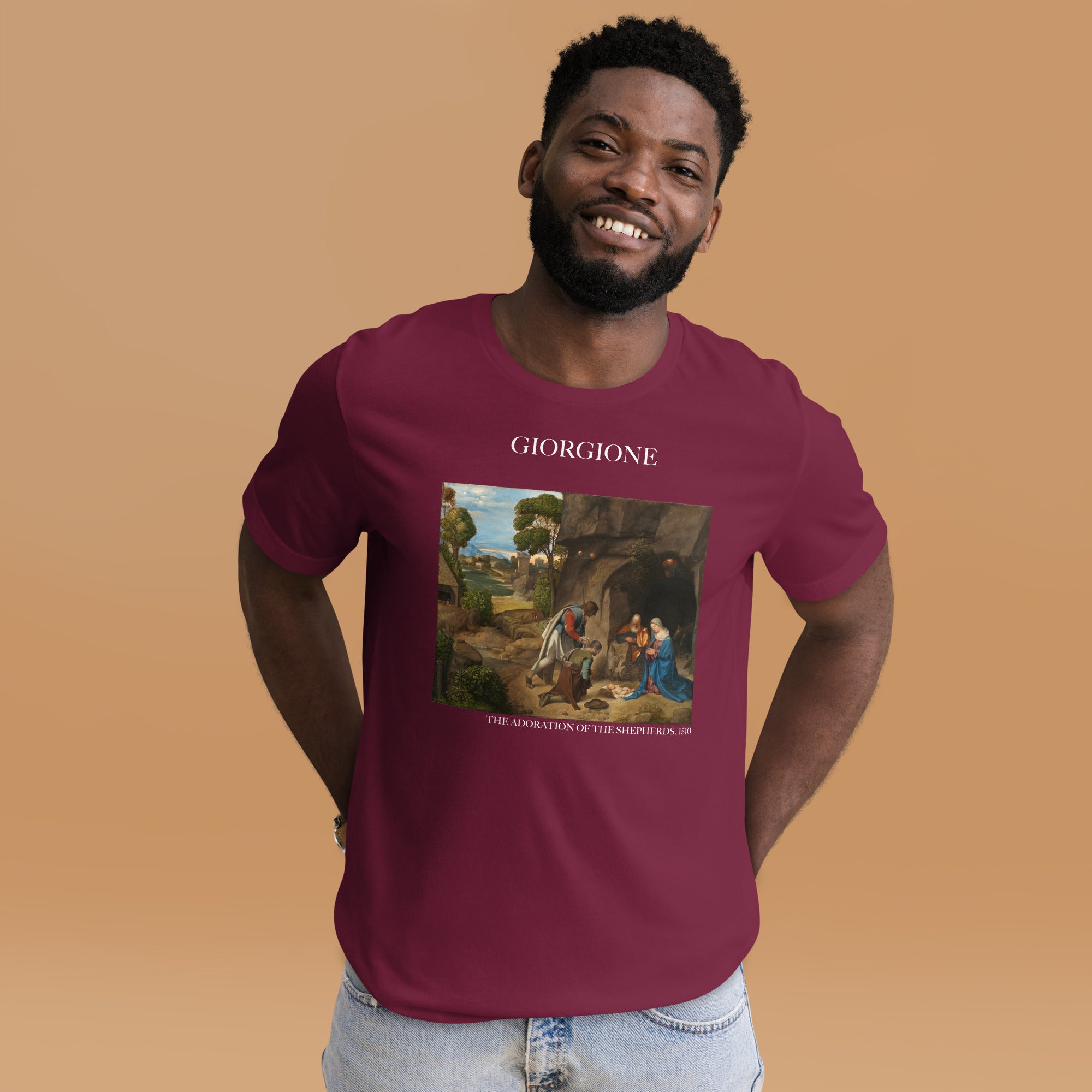 Giorgione T-Shirt mit berühmtem Gemälde „Die Anbetung der Hirten“ | Unisex-T-Shirt im klassischen Kunststil